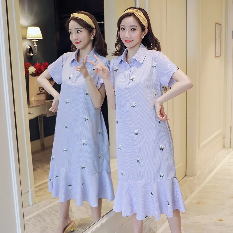 Mid-calf Maternity Dresses Summer New Style Dress For Pregnant Women Lapel Short-sleeved Maternity Photoshoot Dress
Mid-calf Maternity Dresses Summer New Style Dress For Pregnant Women Lapel Short-sleeved Maternity Photoshoot Dress