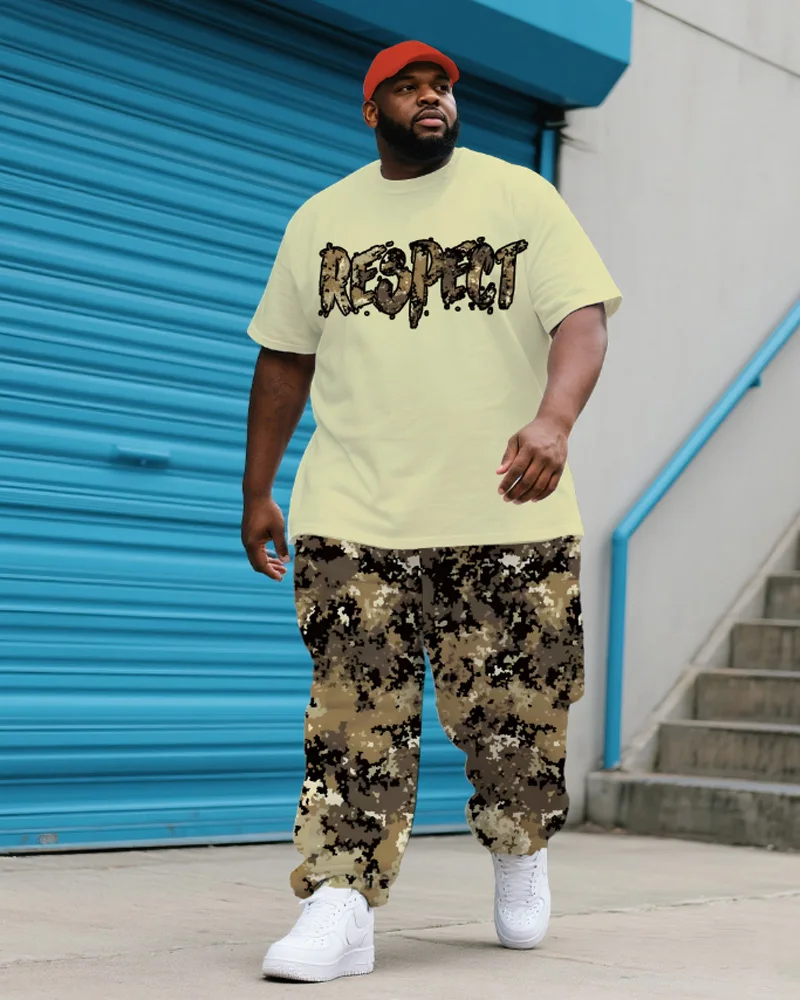 S-9XL Мужская камуфляжная футболка больших размеров с короткими рукавами и брюки, комплект из двух предметов 
S-9XL Мужская камуфляжная футболка больших размеров с короткими рукавами и брюки, комплект из двух предметов