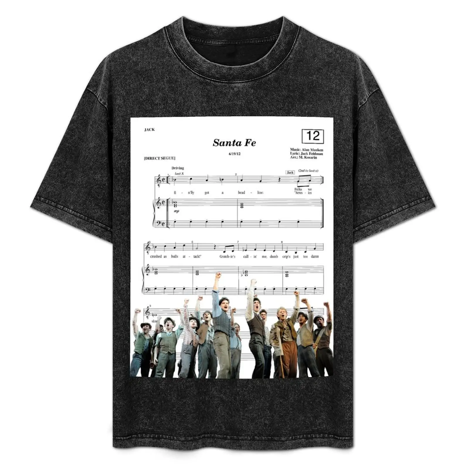 Newsies - Santa Fe - Sheet Music T-Shirt Outdoor Work Short Sleeve Top
Newsies - Santa Fe - Sheet Music T-Shirt Outdoor Work Short Sleeve Top