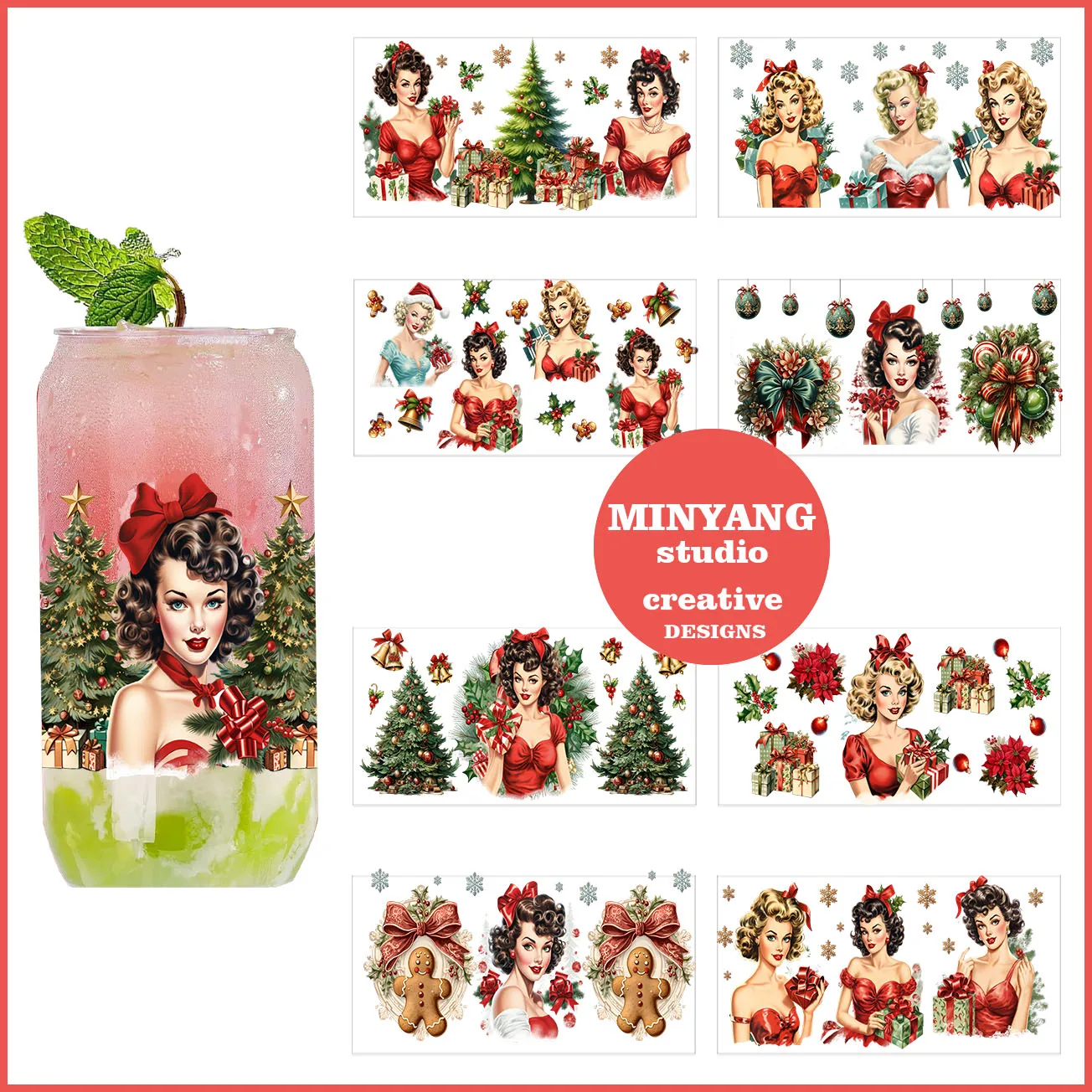 Christmas girl peel waterproof DIY Decals 3D transfers uvdtf crystal stickers 16oz uv dtf cup wraps for Libbey Glasses
Christmas girl peel waterproof DIY Decals 3D transfers uvdtf crystal stickers 16oz uv dtf cup wraps for Libbey Glasses