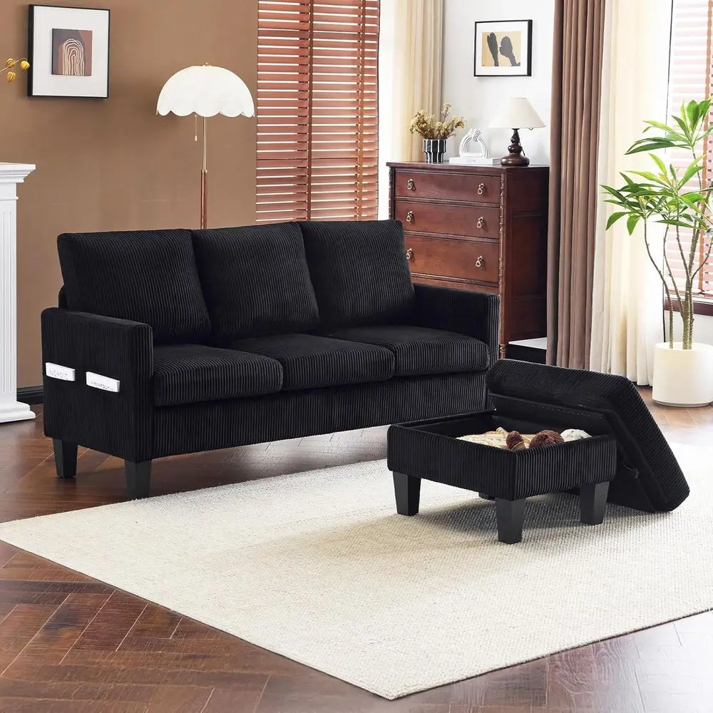68.5 L-Shaped Couch with Storage Ottoman, Convertible Sectional Sofa in Soft Corduroy Fabric, Ideal for Small Spaces, Living Roo
68.5 L-Shaped Couch with Storage Ottoman, Convertible Sectional Sofa in Soft Corduroy Fabric, Ideal for Small Spaces, Living Roo
