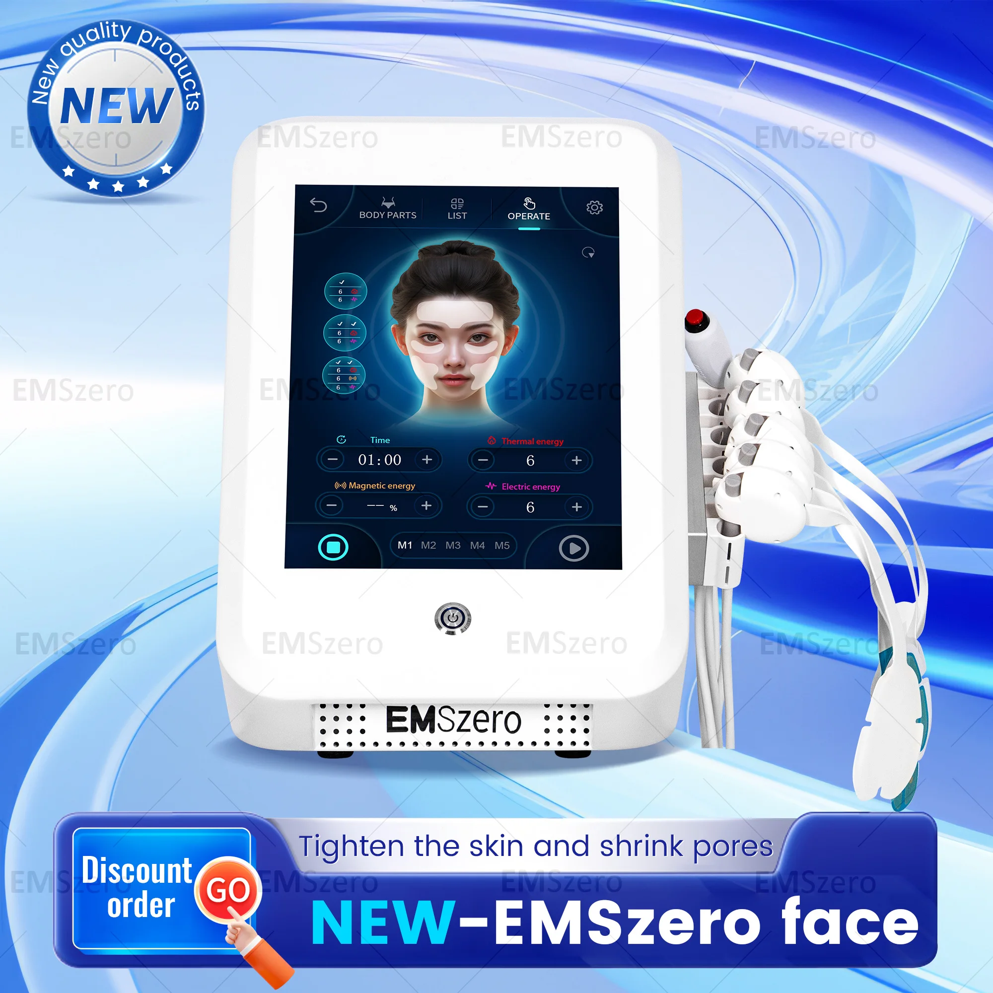 EMSZERO Pro Профессиональная электростимуляция лица Emrf Face Ems RF машина для лифтинга лица подушечки для лица массажер устройство
EMSZERO Pro Профессиональная электростимуляция лица Emrf Face Ems RF машина для лифтинга лица подушечки для лица массажер устройство