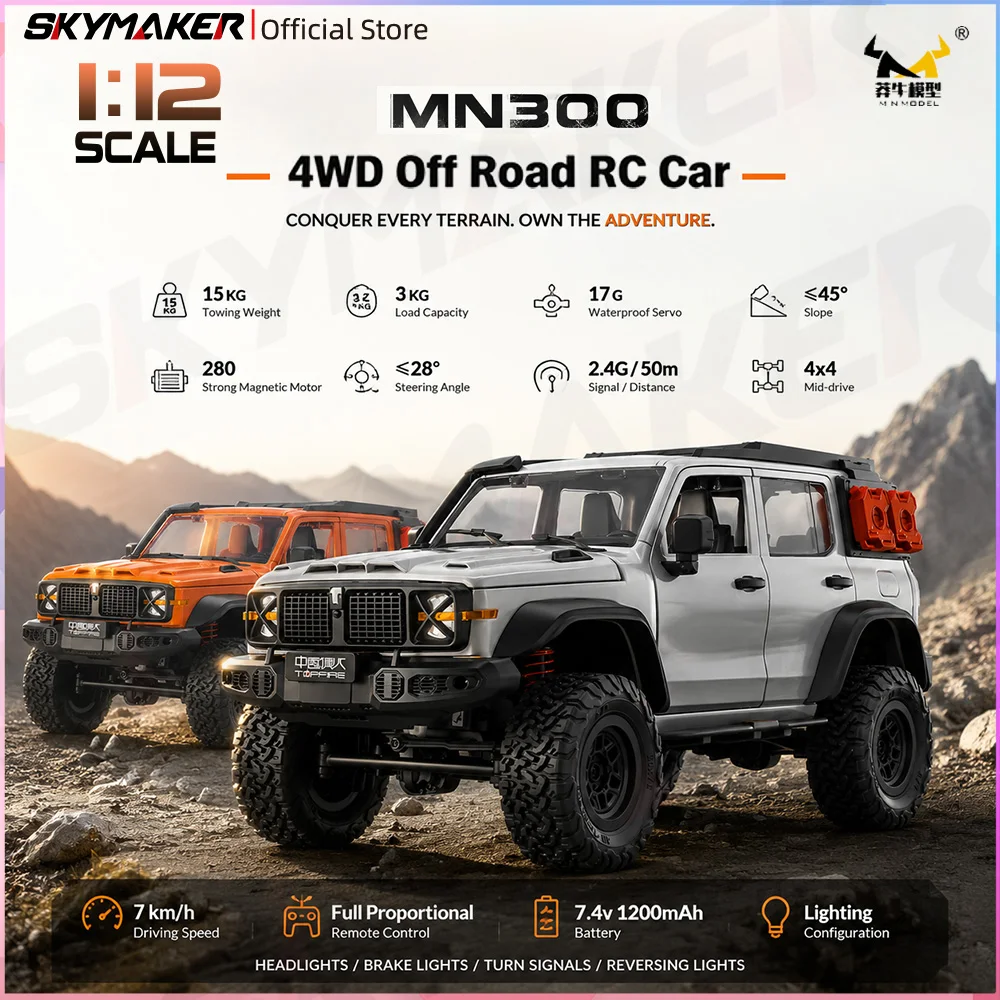 MN300 1:12 Climbing RC Car 2.4G Full Proportional Remote Control Off-road Vehicle DIY Simulation Car Model Boy Adult Gift Toys
MN300 1:12 Climbing RC Car 2.4G Full Proportional Remote Control Off-road Vehicle DIY Simulation Car Model Boy Adult Gift Toys