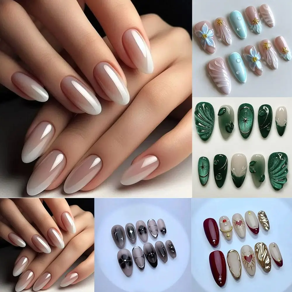 24pcs Manicure Long Almond False Nails French Aurora Fake Nails Flower Starburst Detachable Press on Nails Women
24pcs Manicure Long Almond False Nails French Aurora Fake Nails Flower Starburst Detachable Press on Nails Women