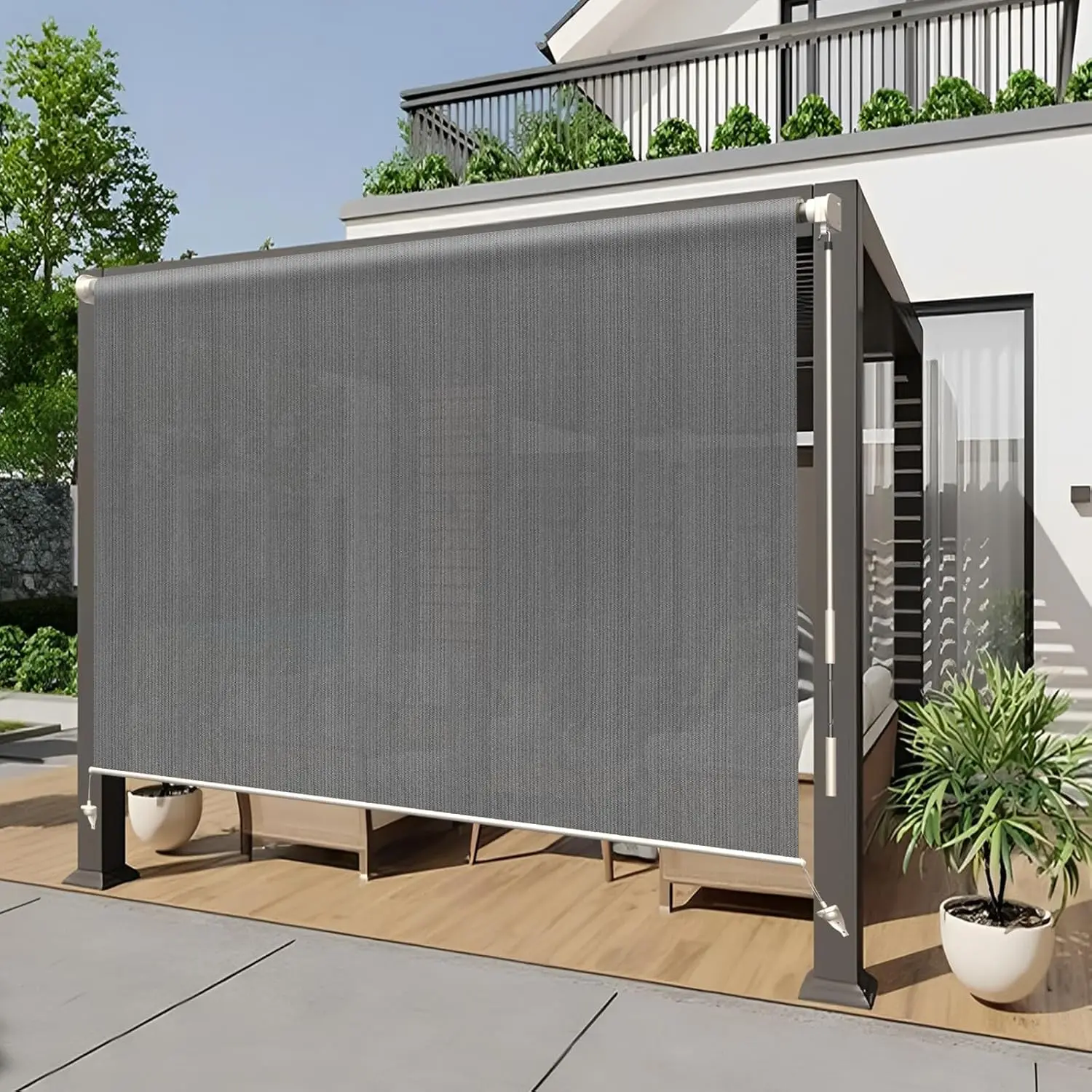 Outdoor Roller Shade 6x6 FT Cordless Patio Blinds for Porch Gazebo, Dark Grey
Outdoor Roller Shade 6x6 FT Cordless Patio Blinds for Porch Gazebo, Dark Grey