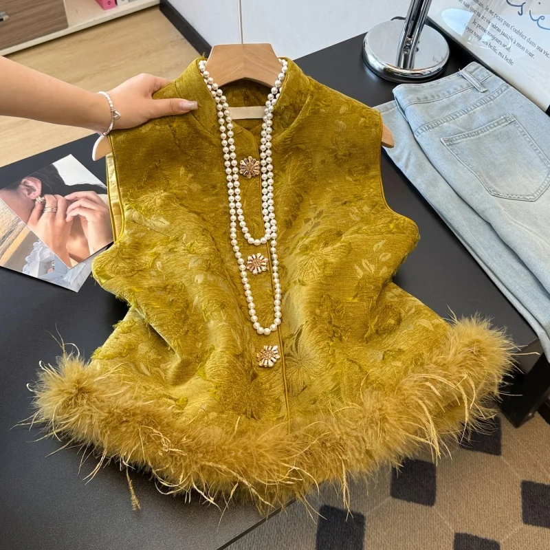 Ele Thiened round Ne Tang Suit Vest Embroidered Floral Pattern Hanfu Traditional Chinese Costume Women's Faionable Top
Ele Thiened round Ne Tang Suit Vest Embroidered Floral Pattern Hanfu Traditional Chinese Costume Women's Faionable Top