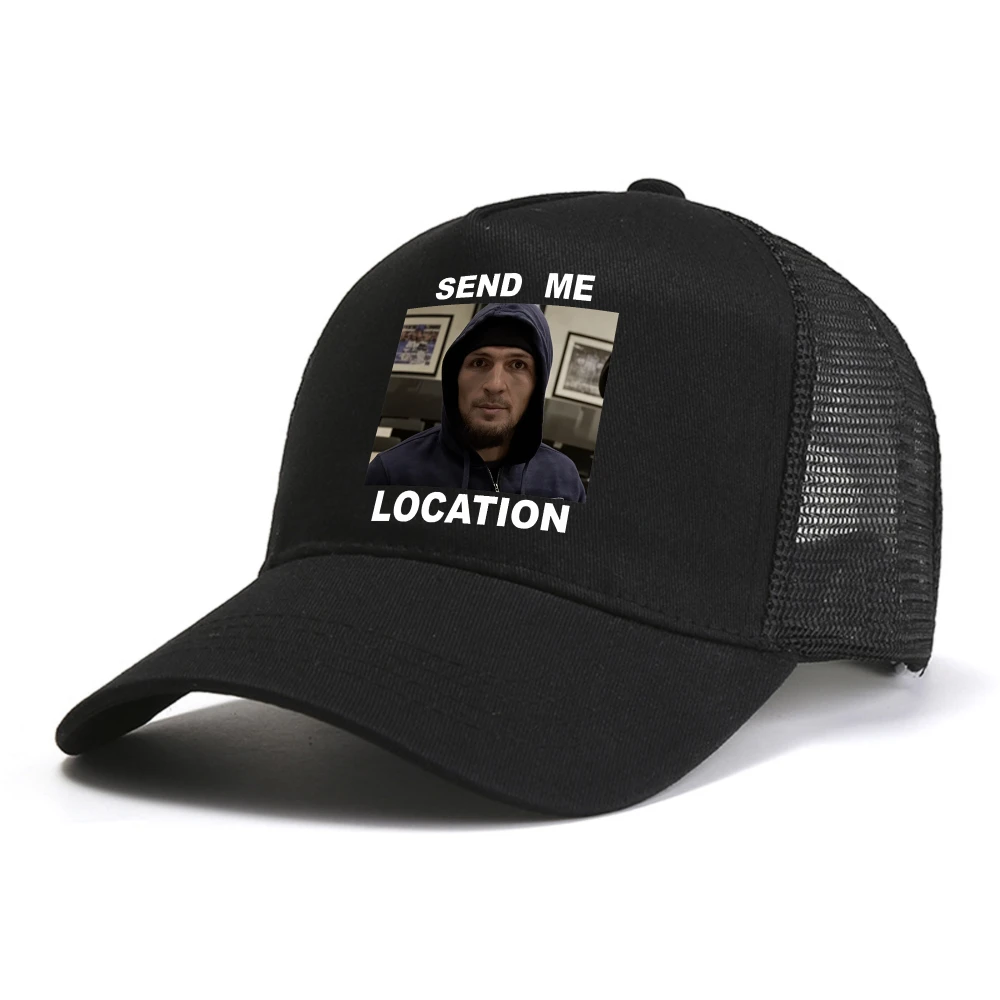 Khabib Nurmagomedov Send Me Location baseball cap men women Casual Fashion visor hat adjustable mesh Breathable Trucker hats
Khabib Nurmagomedov Send Me Location baseball cap men women Casual Fashion visor hat adjustable mesh Breathable Trucker hats