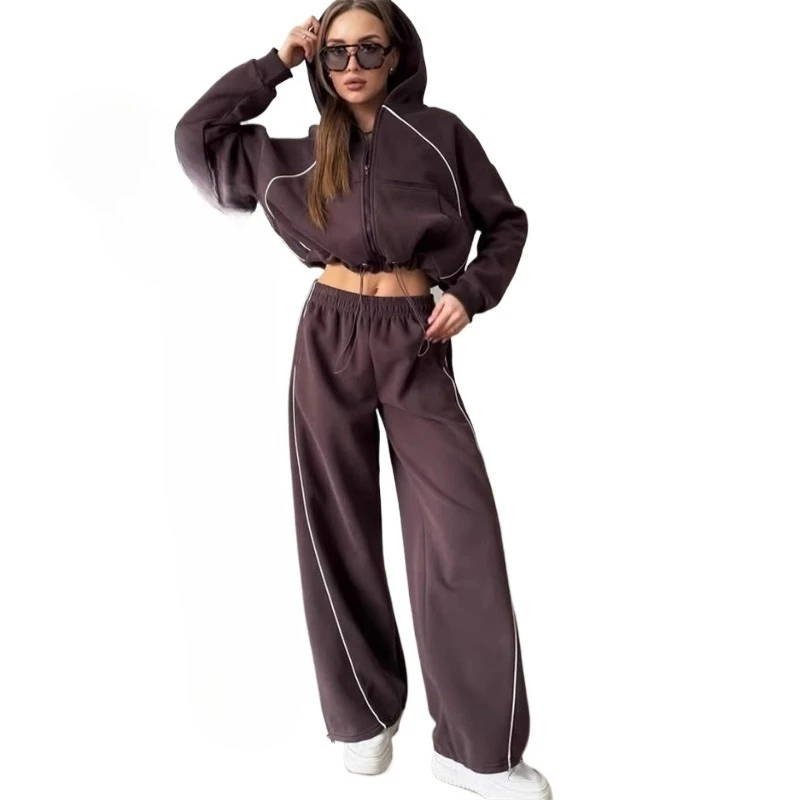 Solid Color Long-sleeved Zipper Cardigan Jacket Elastic Trousers Two-piece Set Amazon Cross-border Leisure Sports Women's Suit
Solid Color Long-sleeved Zipper Cardigan Jacket Elastic Trousers Two-piece Set Amazon Cross-border Leisure Sports Women's Suit
