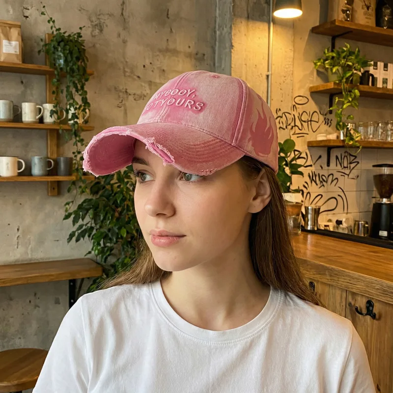 Women's And Men's Washed And Holes And Embroidered Letters Sunshade And Sunscreen Hat Distressed Baseball Cap With
Women's And Men's Washed And Holes And Embroidered Letters Sunshade And Sunscreen Hat Distressed Baseball Cap With
