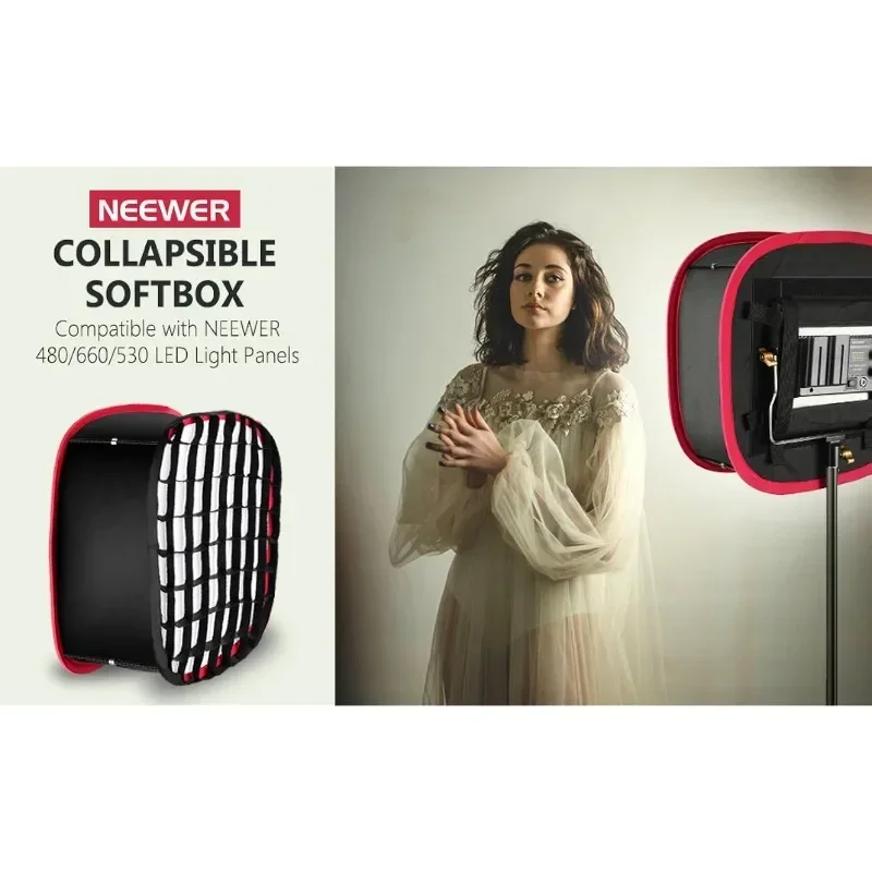 Foldable Softbox with Clip, Grill & Tote Bag Compatible 480/660/530 LED Light Panel
Foldable Softbox with Clip, Grill & Tote Bag Compatible 480/660/530 LED Light Panel