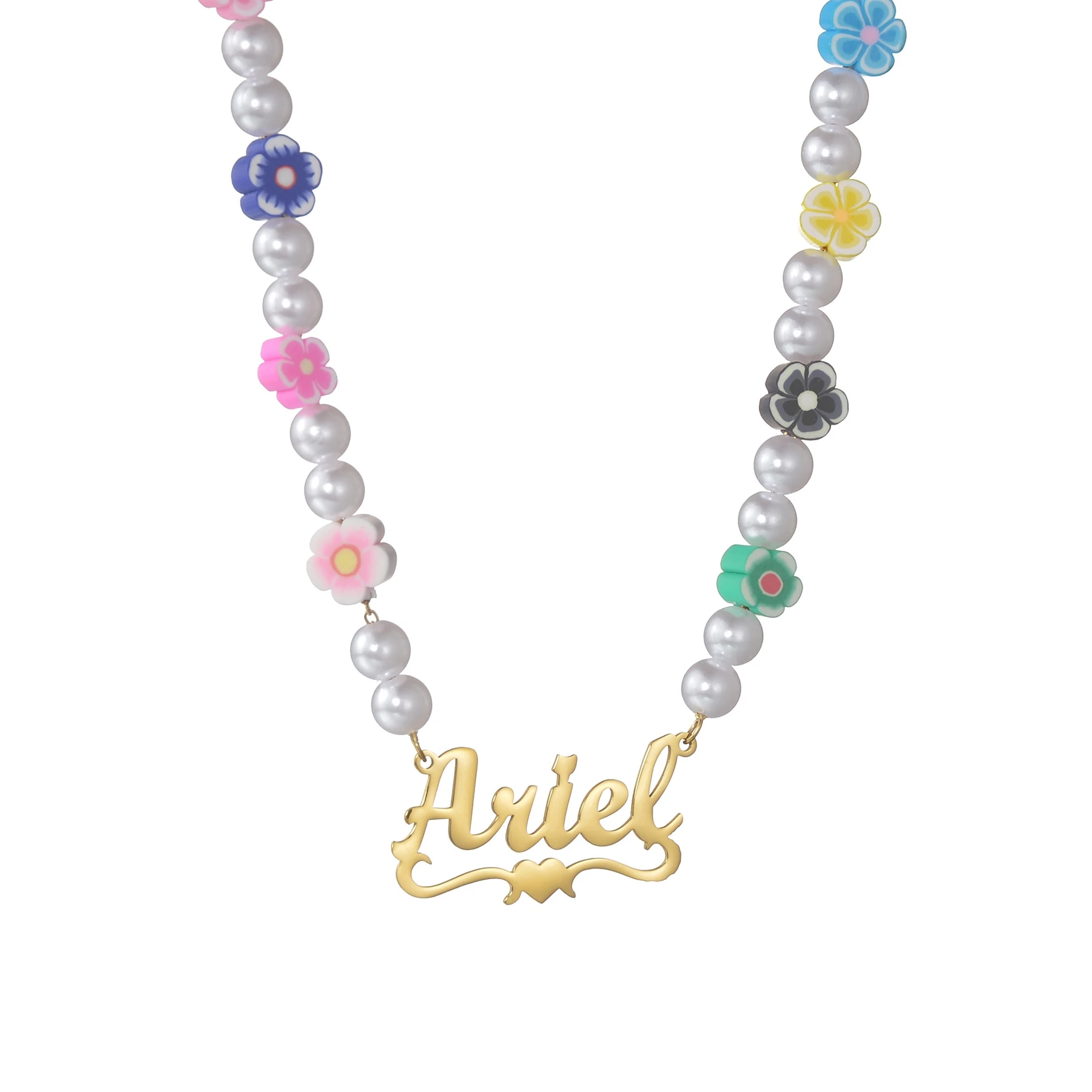 Stianless Steel Name Necklace Custom Personalized Fashion Letter Pearl Heart Flowers DIY Chain Necklace Creative Jewelry Gift
Stianless Steel Name Necklace Custom Personalized Fashion Letter Pearl Heart Flowers DIY Chain Necklace Creative Jewelry Gift