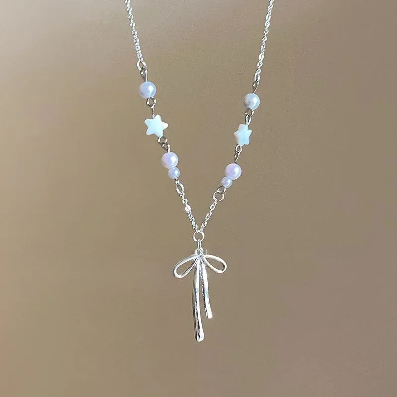 Korean Fashion Bow Pendant Necklace Simple Pearl Choker Collar Chain Elegant Luxury Jewelry Accessories Collares Para Mujer
Korean Fashion Bow Pendant Necklace Simple Pearl Choker Collar Chain Elegant Luxury Jewelry Accessories Collares Para Mujer