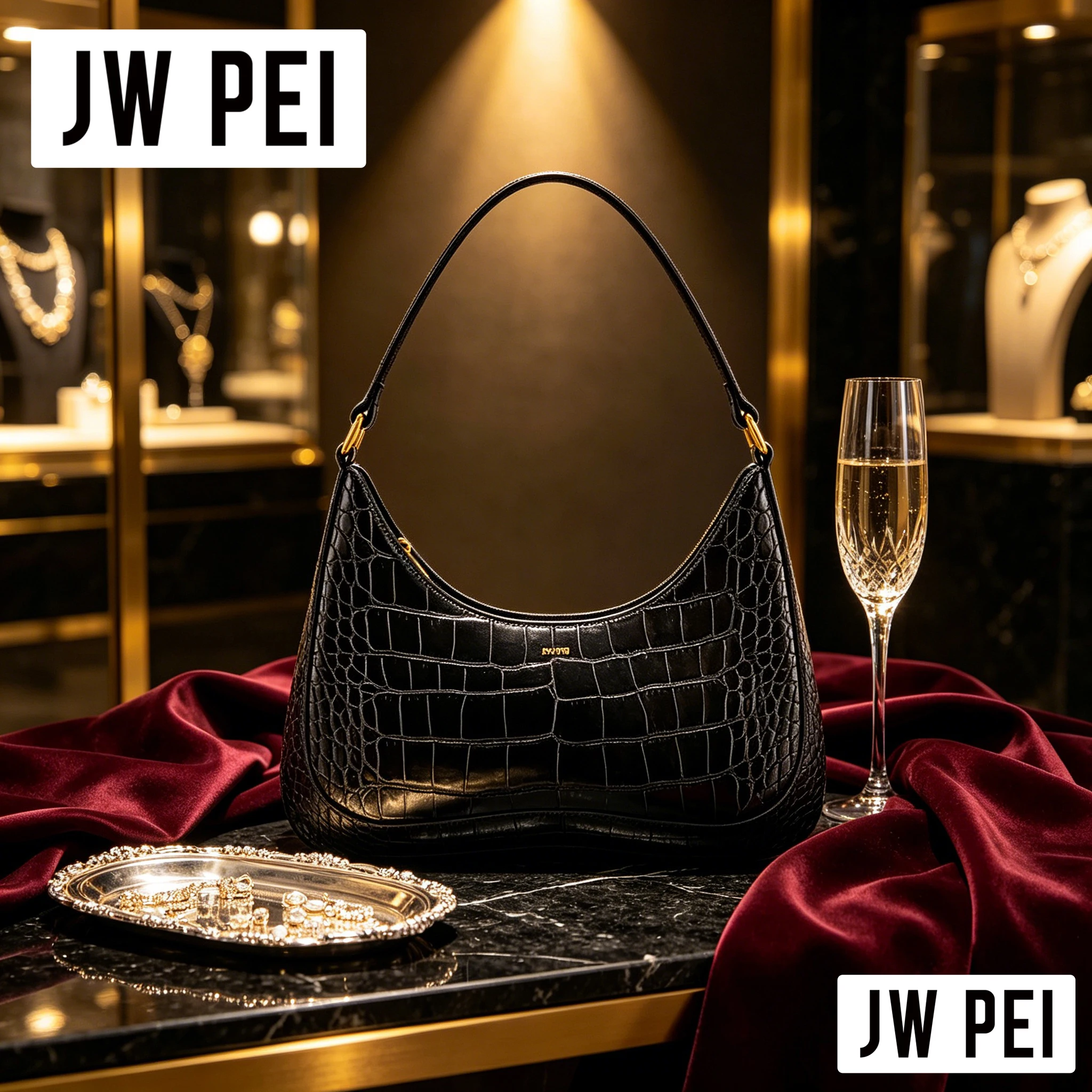 JW PEI Crocodile Print Underarm Hobo Bag Women Vintage PU Leather Shoulder Bag Fashion Gold Hardware Zipper Handbag Daily Purse
JW PEI Crocodile Print Underarm Hobo Bag Women Vintage PU Leather Shoulder Bag Fashion Gold Hardware Zipper Handbag Daily Purse