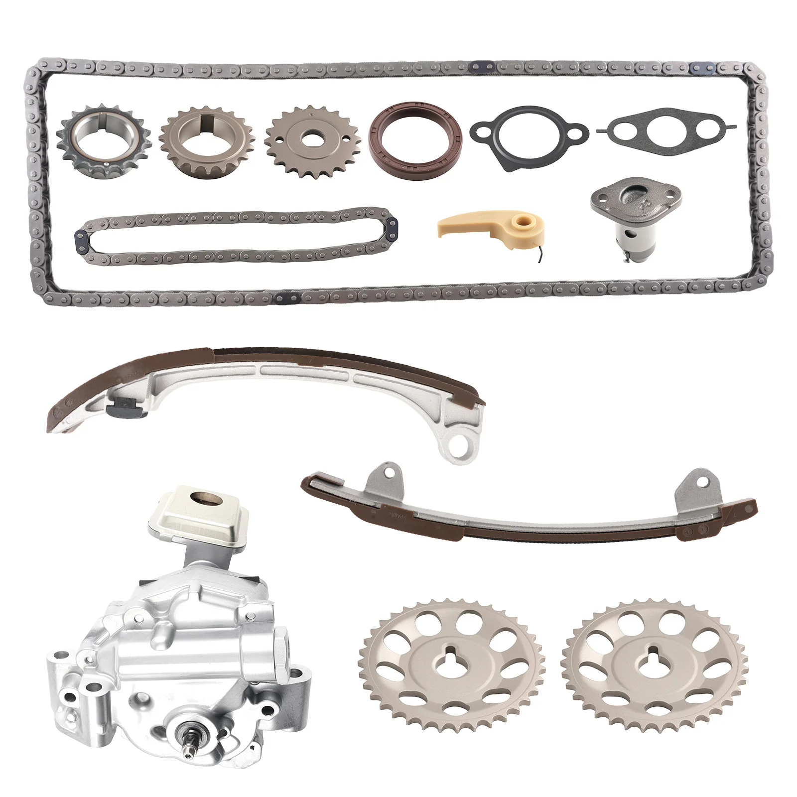 Timing Chain Kit w/ Oil Pump Crank Sprocket for Toyota RAV4 Matrix Scion 2.4L
Timing Chain Kit w/ Oil Pump Crank Sprocket for Toyota RAV4 Matrix Scion 2.4L