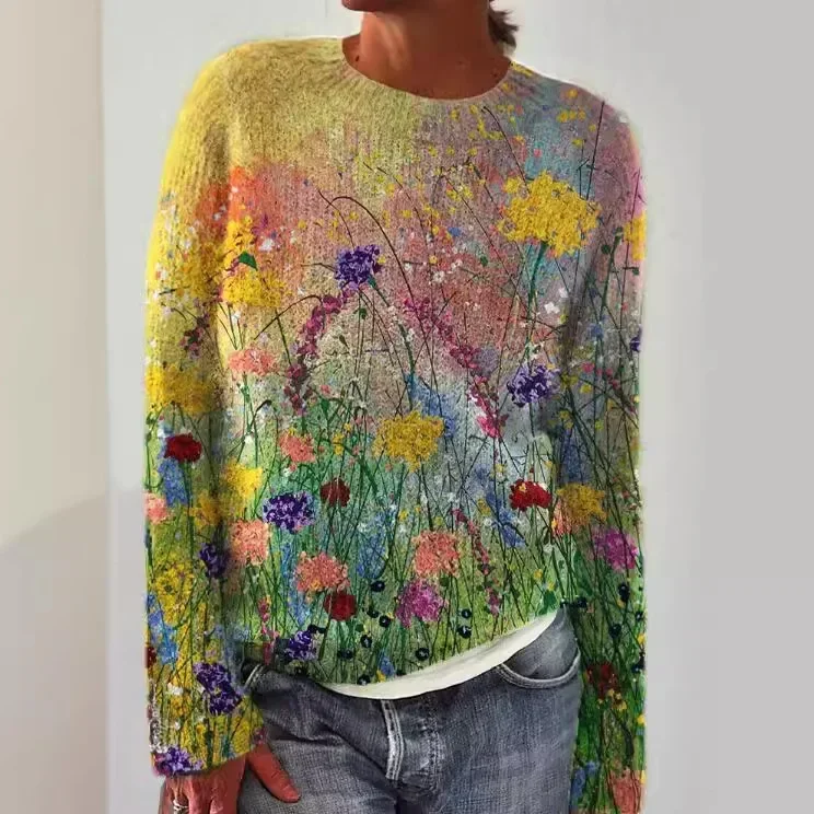 3D Printed Women's Sweater Pattern Pullover Sweater Casual Loose Long Sleeve Knitted Top
3D Printed Women's Sweater Pattern Pullover Sweater Casual Loose Long Sleeve Knitted Top
