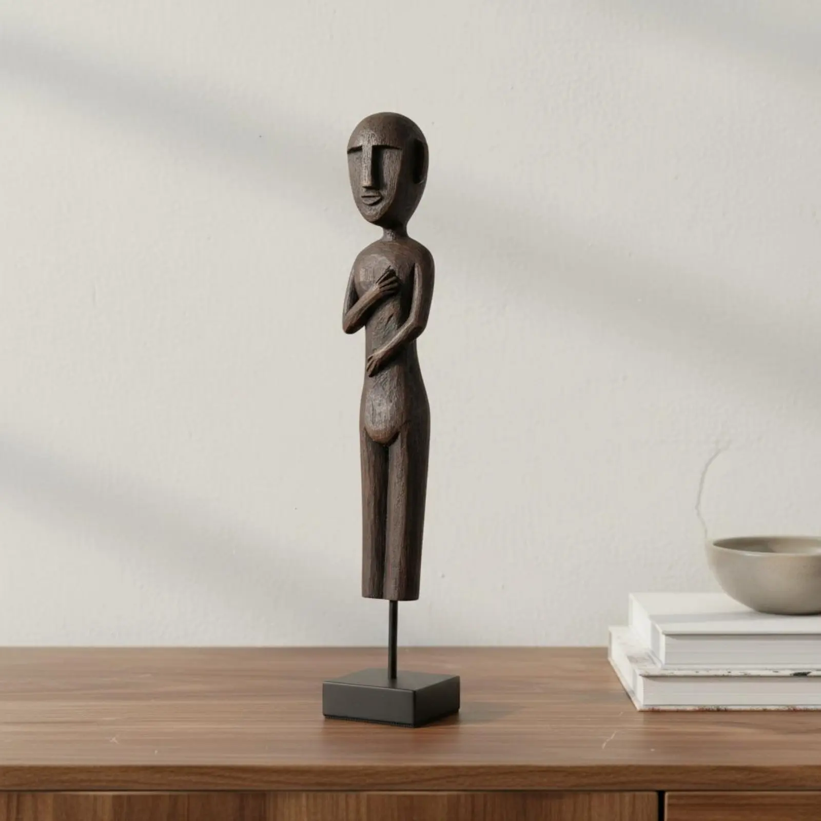 2 Pieces Human Form Sculpture Colorful Decorative Standing Statue Female Sculpture Antique Woodstone Look for Living Room
2 Pieces Human Form Sculpture Colorful Decorative Standing Statue Female Sculpture Antique Woodstone Look for Living Room
