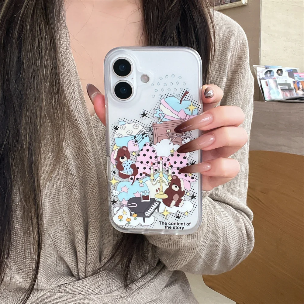 Korea INS polka dot Cute Bow Bear Phone Case for iPhone 17 Pro 16 Pro Max 15 14 Pro cover cartoon protection Cases 16 17 Fundas
Korea INS polka dot Cute Bow Bear Phone Case for iPhone 17 Pro 16 Pro Max 15 14 Pro cover cartoon protection Cases 16 17 Fundas
