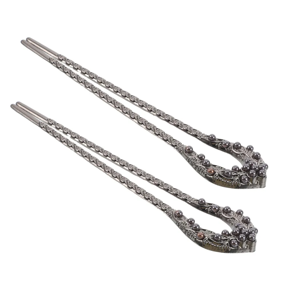 2Pcs U-Shaped Alloy Hairpins Simulation Pearl Hair Stick for Women Vintage Chinese Style Updo Wedding Hair Accessories
2Pcs U-Shaped Alloy Hairpins Simulation Pearl Hair Stick for Women Vintage Chinese Style Updo Wedding Hair Accessories