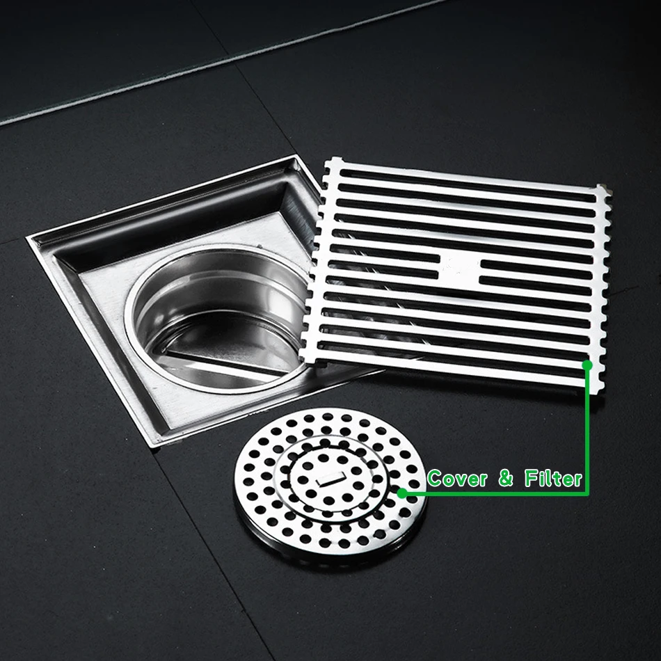 Polished Floor Drain 304 Stainless Steel Sliver Washroom Lavatory Kitchen Bathroom Shower Square Drainage Floor Drain 10 12 15CM
Polished Floor Drain 304 Stainless Steel Sliver Washroom Lavatory Kitchen Bathroom Shower Square Drainage Floor Drain 10 12 15CM