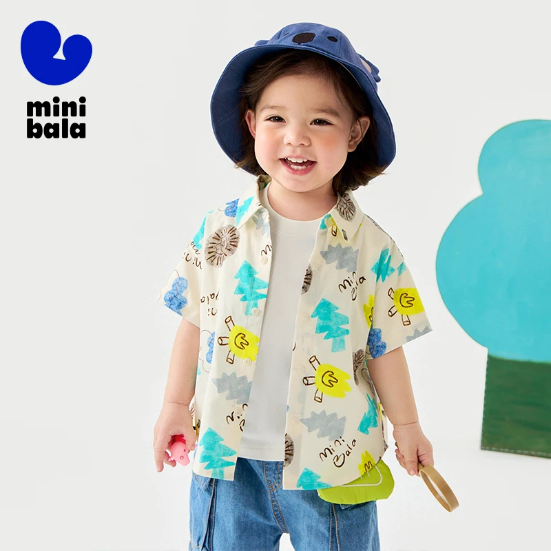 Mini Bala Boys Short Sleeve Shirt 2025 Summer Kids Hand-Painted Design Skin-Friendly Soft Top for Casual Style
Mini Bala Boys Short Sleeve Shirt 2025 Summer Kids Hand-Painted Design Skin-Friendly Soft Top for Casual Style
