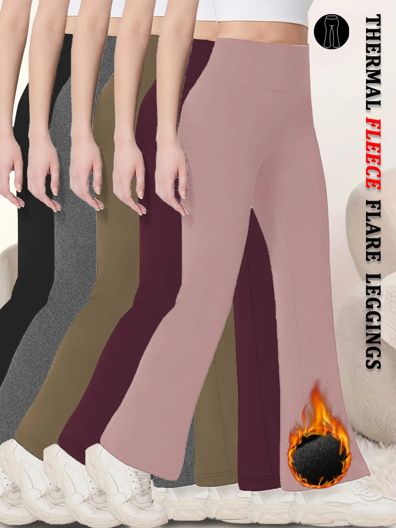 5 Pack Women's Super Soft High Waisted Fleece Flare Leggings. Tummy Control Soft Bootleg Bootcut Pants
5 Pack Women's Super Soft High Waisted Fleece Flare Leggings. Tummy Control Soft Bootleg Bootcut Pants