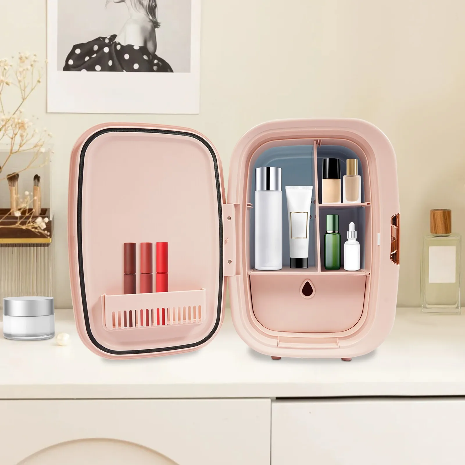 12L Cosmetic Refrigerator – Mini Fridge for Skincare, 20dB Quiet Cooling & Heating, Car/Home Use, Portable Beauty Cooler
12L Cosmetic Refrigerator – Mini Fridge for Skincare, 20dB Quiet Cooling & Heating, Car/Home Use, Portable Beauty Cooler
