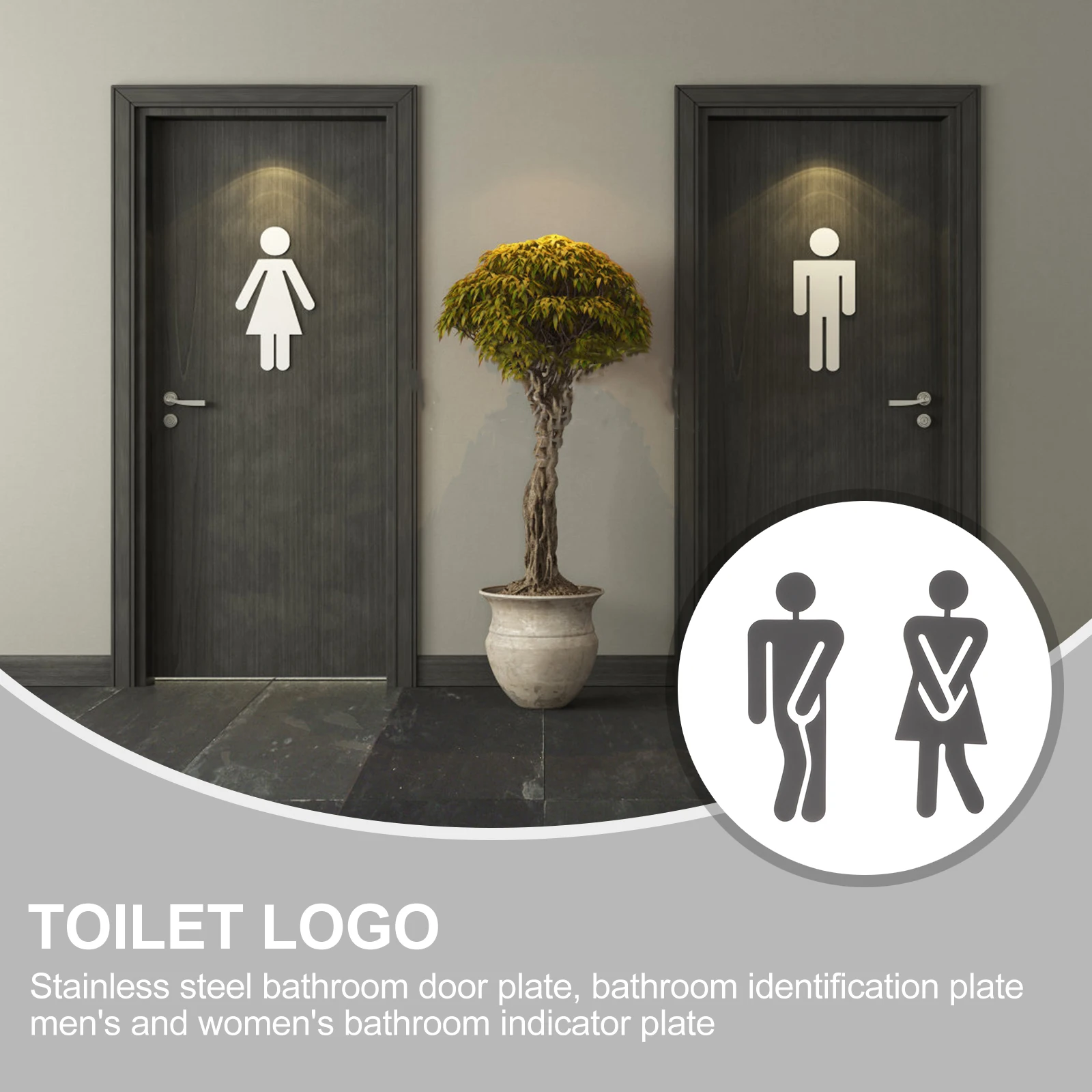 1 Pair Stainless Steel Toilet Restroom Identification Plate Easy Use Simple Design Black Bathroom Accessories Set
1 Pair Stainless Steel Toilet Restroom Identification Plate Easy Use Simple Design Black Bathroom Accessories Set