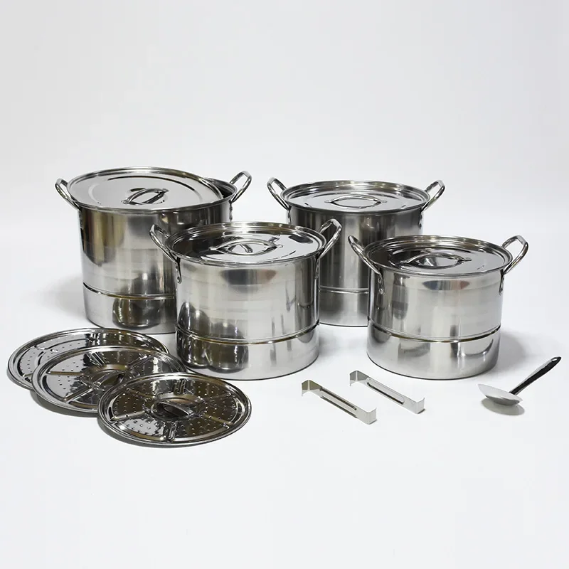 Custom stainless steel kitchen soup cooking pots cookware set with kitchenware tools
Custom stainless steel kitchen soup cooking pots cookware set with kitchenware tools