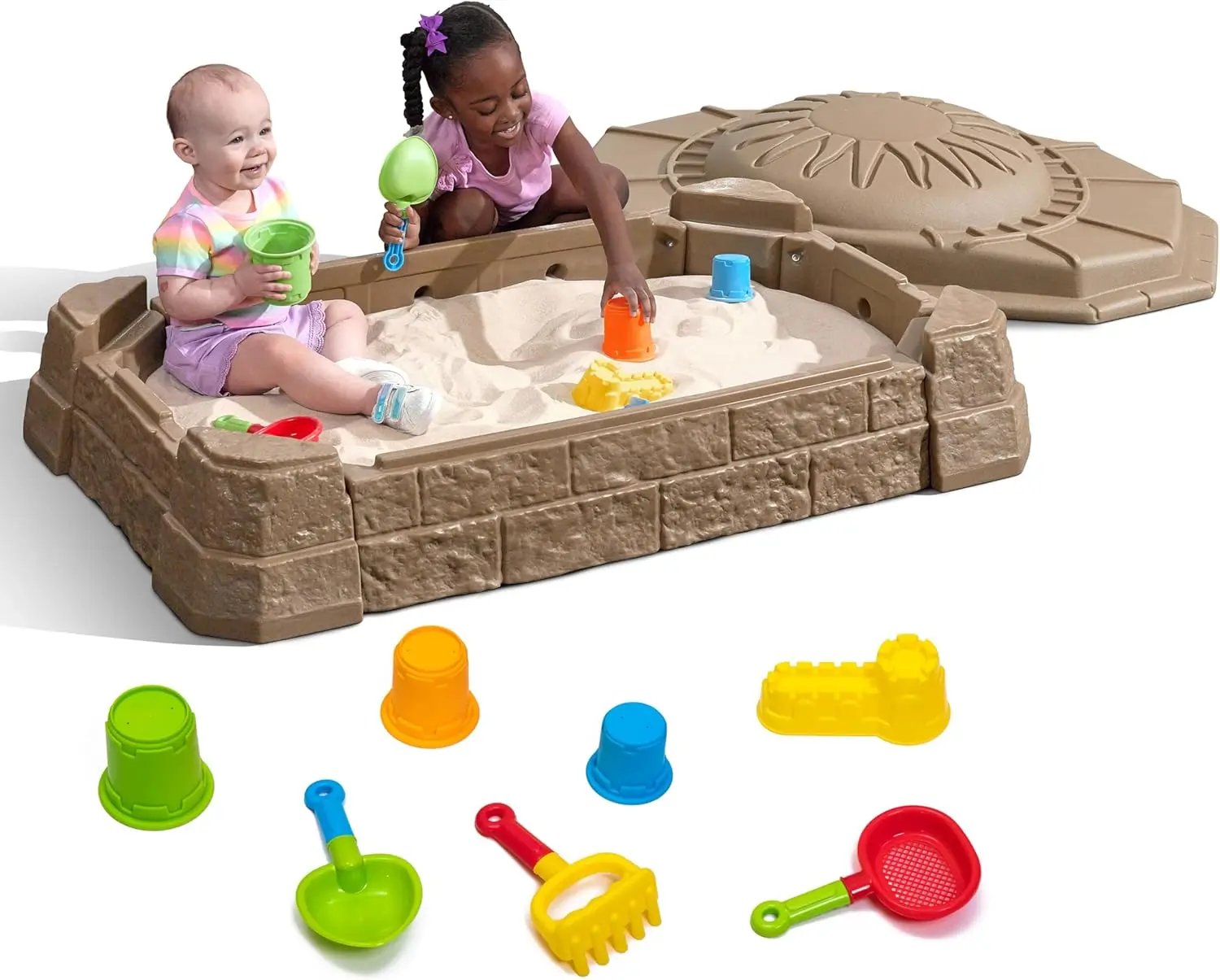 Kids Sand Activity Sensory Play Pit, Summer Outdoor Toys with 7 Piece Water Accessories for Toddlers 1+ Years Old
Kids Sand Activity Sensory Play Pit, Summer Outdoor Toys with 7 Piece Water Accessories for Toddlers 1+ Years Old