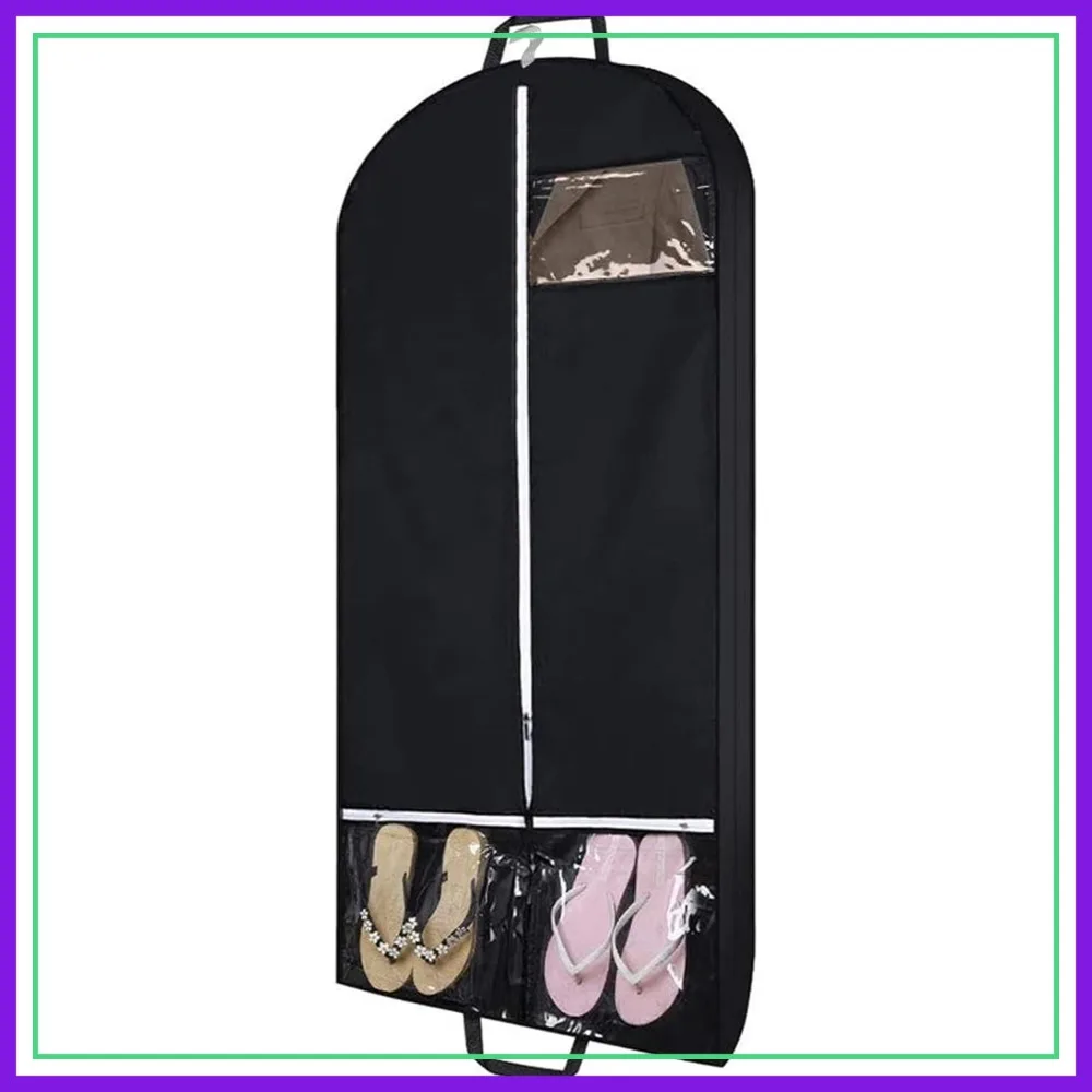 54" Travel Suit Bag with 2 Clear Pockets, Garment Storage for Clothes, Dresses, Shirts, Coats (Black)
54" Travel Suit Bag with 2 Clear Pockets, Garment Storage for Clothes, Dresses, Shirts, Coats (Black)