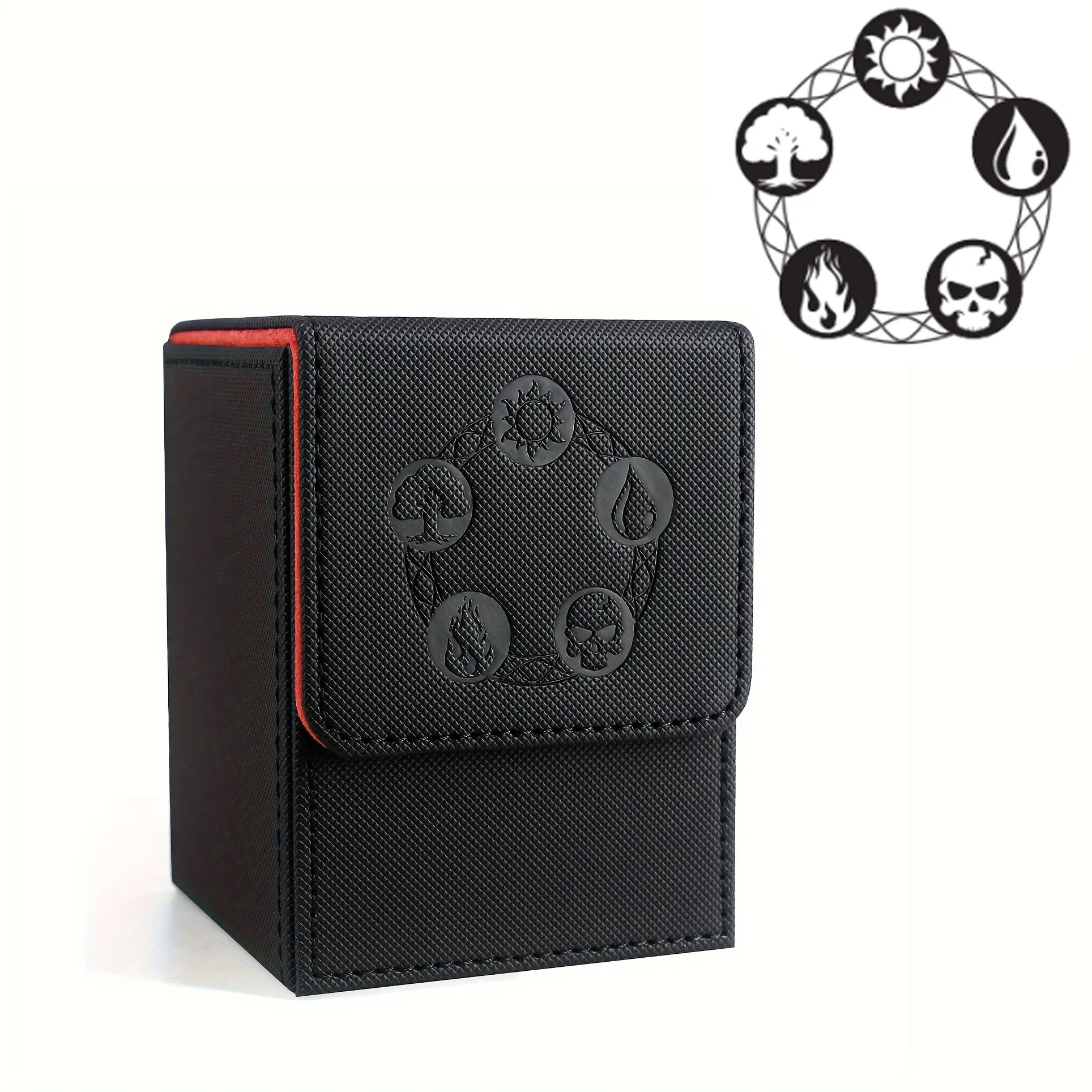 Card Deck Box, Copyrighted Design,Fits 100+ Single Sleeved Cards, Magnetic Closure PU Leather Card Box for TCG Cards
Card Deck Box, Copyrighted Design,Fits 100+ Single Sleeved Cards, Magnetic Closure PU Leather Card Box for TCG Cards