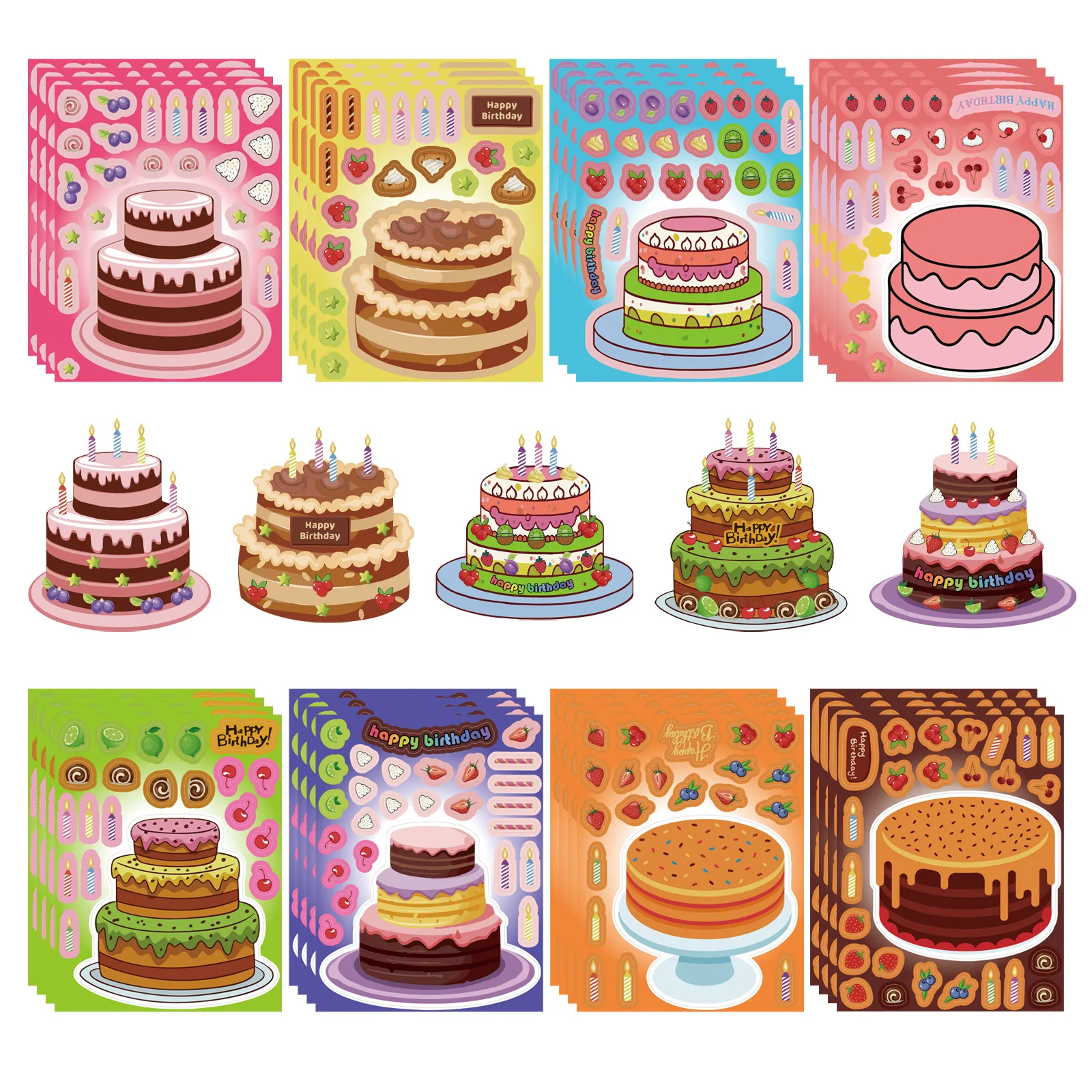 8/16Sheets Happy birthday Cake Puzzle Sticker DIY Phone Laptop Luggage Skateboard Graffiti Decals Fun for Kid Gift
8/16Sheets Happy birthday Cake Puzzle Sticker DIY Phone Laptop Luggage Skateboard Graffiti Decals Fun for Kid Gift