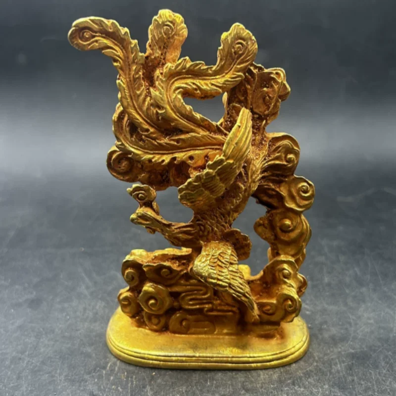 Antique Copper Gilded Phoenix auspicious Beast Statue Ornament Home Living Room Desktop Decoration Crafts
Antique Copper Gilded Phoenix auspicious Beast Statue Ornament Home Living Room Desktop Decoration Crafts