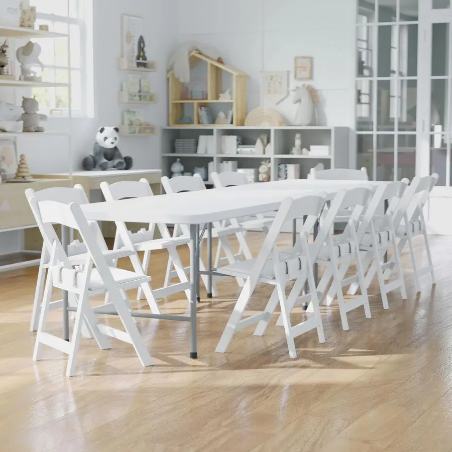 Детские складные стулья HERCULES с мягкими сиденьями, набор из 2 белых складных стульев из полимерной смолы с виниловым мягким сиденьем для детей
Детские складные стулья HERCULES с мягкими сиденьями, набор из 2 белых складных стульев из полимерной смолы с виниловым мягким сиденьем для детей