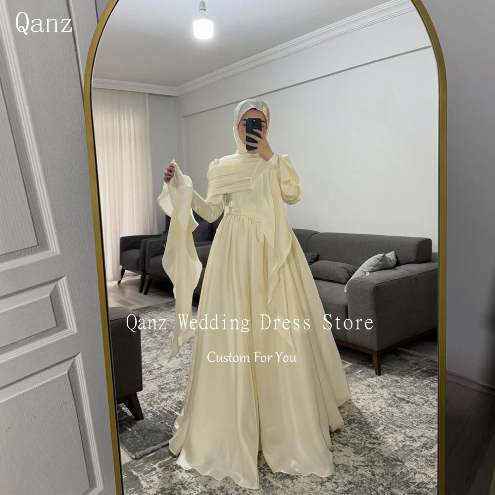 Qanz Muslim Women Evening Dress Long A Line Pearls Wedding Guest Dresses Full Sleeves High Neck Robes De Soirée Customized
Qanz Muslim Women Evening Dress Long A Line Pearls Wedding Guest Dresses Full Sleeves High Neck Robes De Soirée Customized