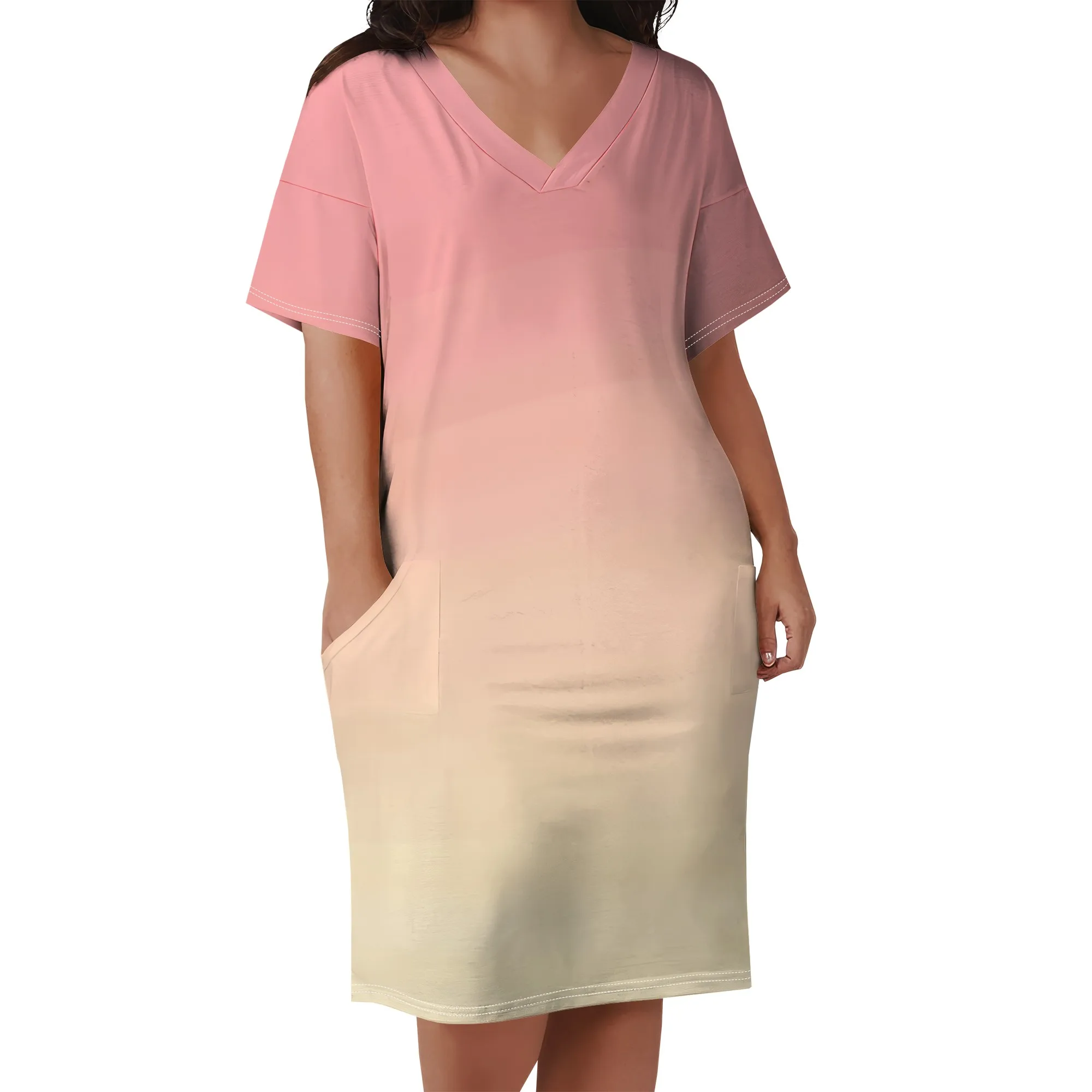 Plus Size Summer Dresses for Curvy Women Gradient Casual Loose Short Sleeve Midi Dress with Pockets
Plus Size Summer Dresses for Curvy Women Gradient Casual Loose Short Sleeve Midi Dress with Pockets