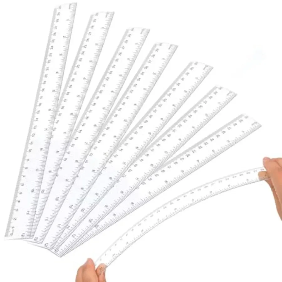 Classroom and office use: clear plastic ruler, transparent, 12 inch, metric and inches dual scale, individually wrapped, 7-pack
Classroom and office use: clear plastic ruler, transparent, 12 inch, metric and inches dual scale, individually wrapped, 7-pack