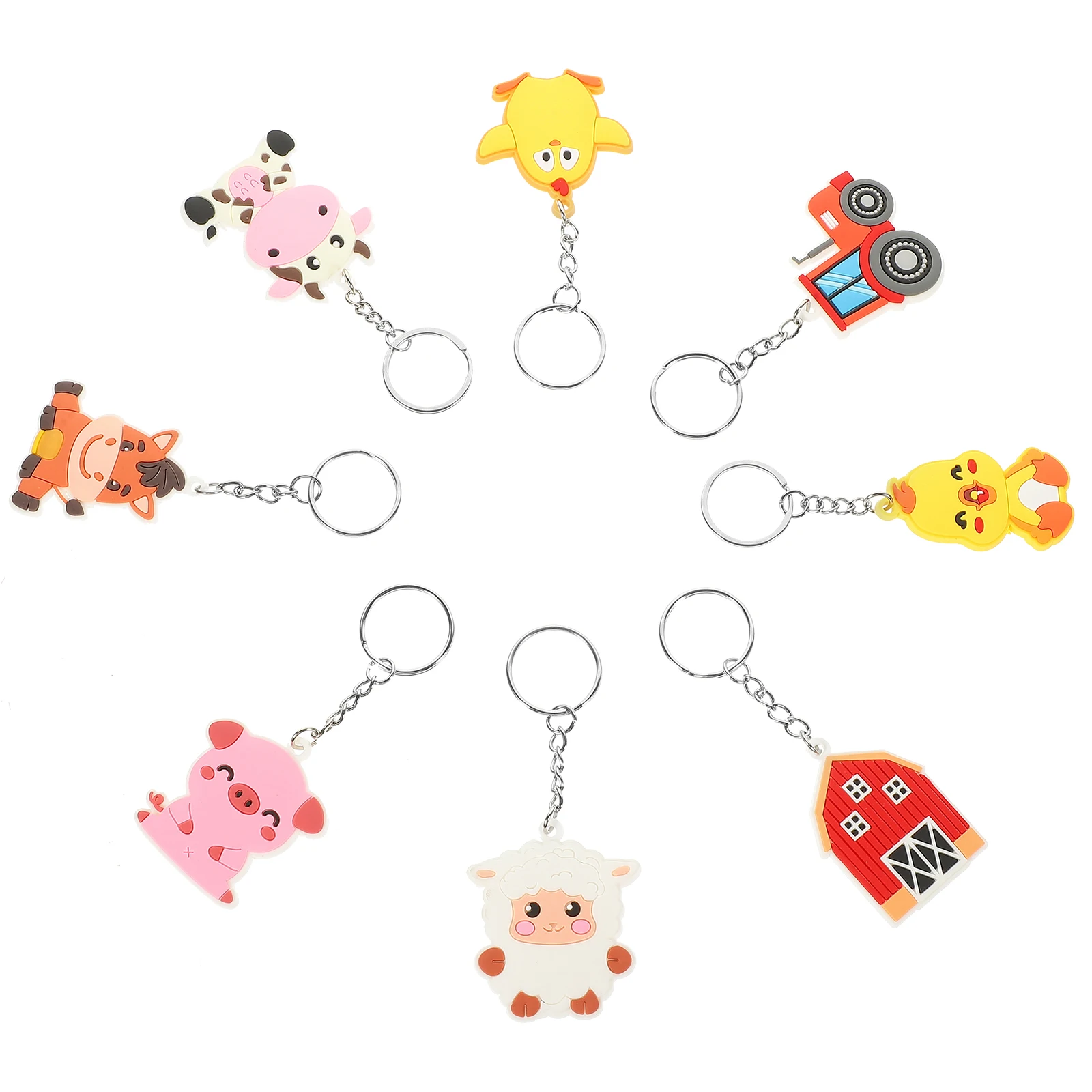 8pcs PVC Farm Cartoon Keychains Decorative Animal Accessories for Girls Lovely Keyring Pendant Backpack Hanging Charm
8pcs PVC Farm Cartoon Keychains Decorative Animal Accessories for Girls Lovely Keyring Pendant Backpack Hanging Charm
