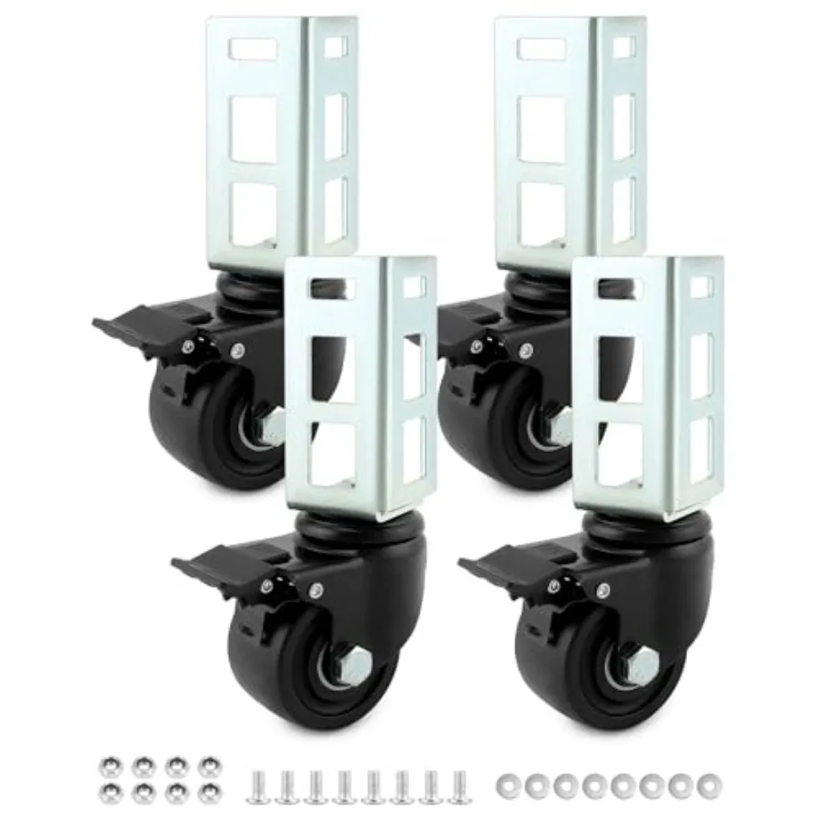 3" PU Caster Wheels for 2"x2" Boltless Shelving Racks 4 Pack 1500 lbs Load Heavy Duty Mobility Set for Garage Storage Workshop
3" PU Caster Wheels for 2"x2" Boltless Shelving Racks 4 Pack 1500 lbs Load Heavy Duty Mobility Set for Garage Storage Workshop