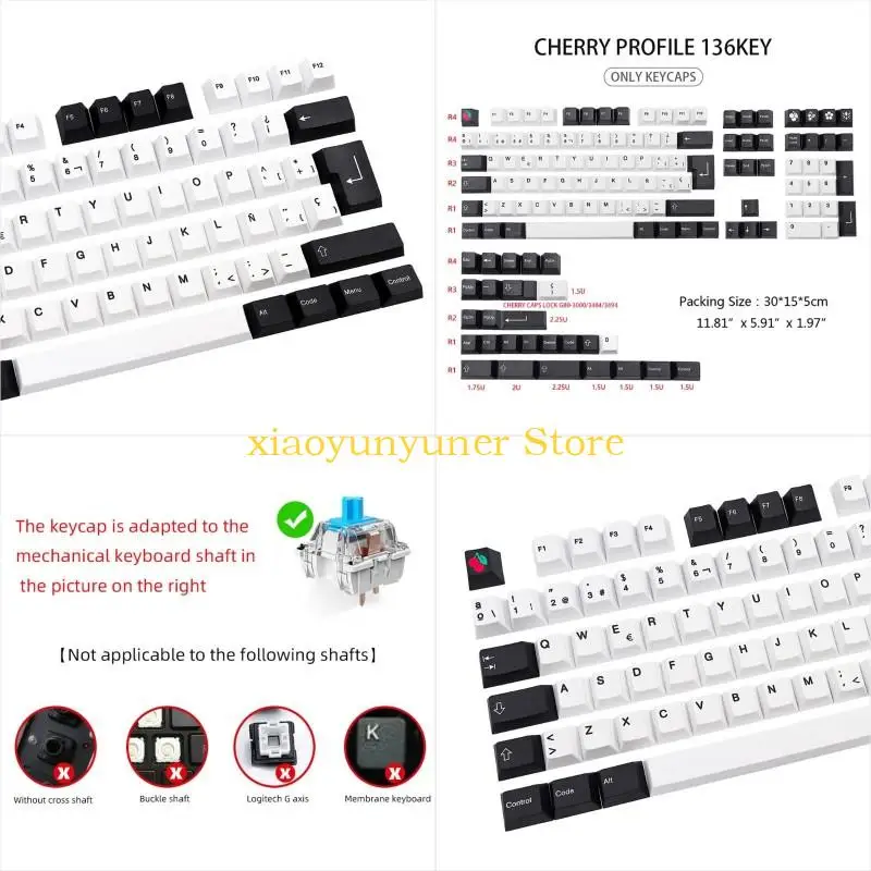 Mechanical Keyboard Keycap 137 Keys Cherry Profile PBT DYE-Sub Spanish for Key C P9JB
Mechanical Keyboard Keycap 137 Keys Cherry Profile PBT DYE-Sub Spanish for Key C P9JB