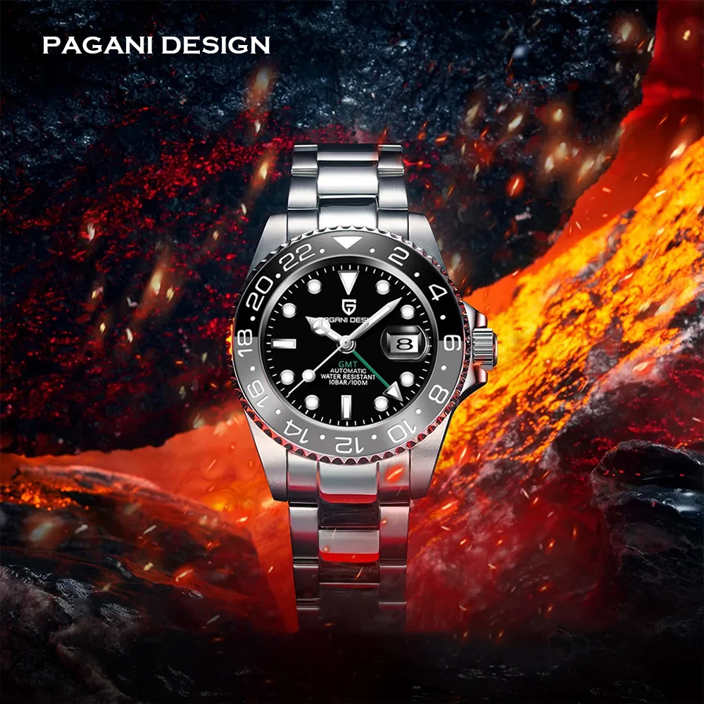 PAGANI DESIGN GMT Men's Watch Luxury Sapphire Automatic Mechanical Watch Stainless Steel 100M Waterproof Automatic Men's Watch
PAGANI DESIGN GMT Men's Watch Luxury Sapphire Automatic Mechanical Watch Stainless Steel 100M Waterproof Automatic Men's Watch
