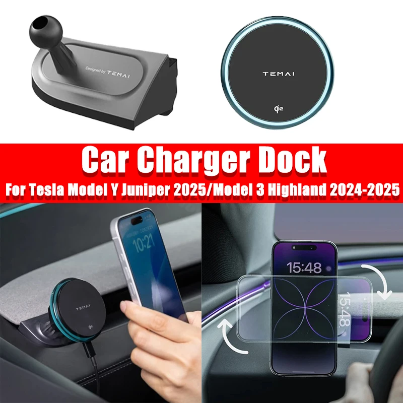 Magnetic Car Phone Mount for Tesla Model Y Juniper Model 3 Highland 2024 2025 Left and Right Rudder Wireless Charging Adapter
Magnetic Car Phone Mount for Tesla Model Y Juniper Model 3 Highland 2024 2025 Left and Right Rudder Wireless Charging Adapter