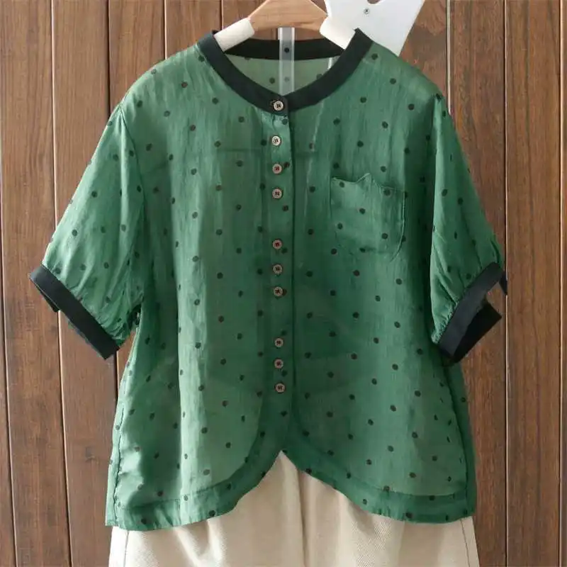 Blouse New Cotton Linen Shirt Women's Summer Loose Tops Short Sleeve Shirts Блуза Camisas Femininas Топ Жіночний
Blouse New Cotton Linen Shirt Women's Summer Loose Tops Short Sleeve Shirts Блуза Camisas Femininas Топ Жіночний
