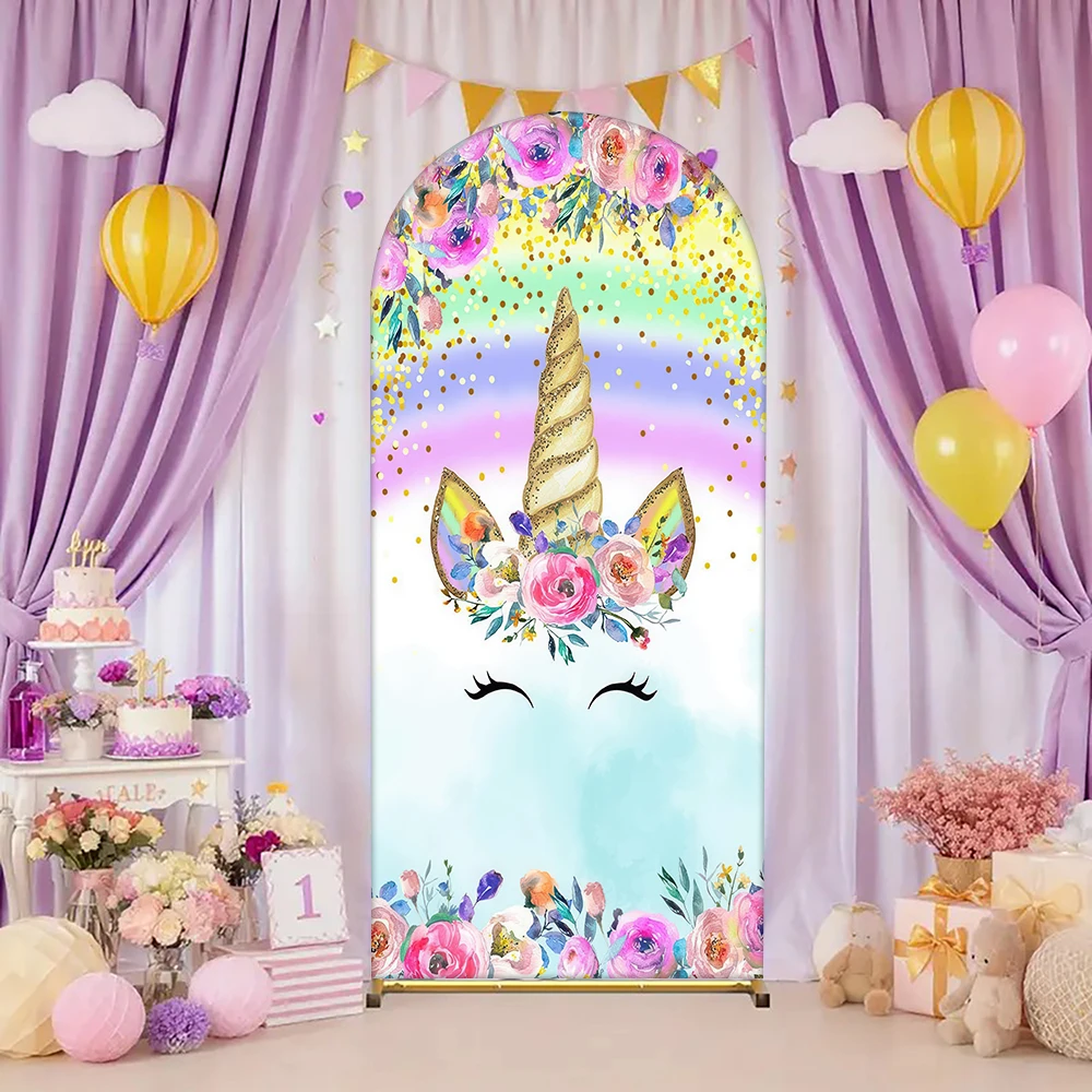 Unicorn Birthday Backdrop - Flowers, Gold Glitter Horse, Blue Pink | Baby Shower/Birthday Decor, Cake & Girl Background 
Unicorn Birthday Backdrop - Flowers, Gold Glitter Horse, Blue Pink | Baby Shower/Birthday Decor, Cake & Girl Background