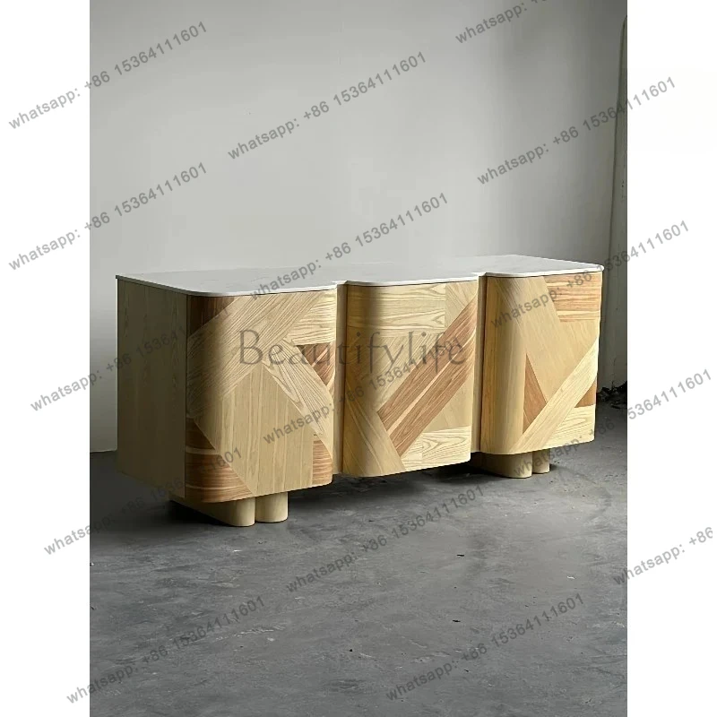 Medieval Log Style Designer Home Natural Marble Countertop Solid Wood Dining Side Cabinet Creative Design
Medieval Log Style Designer Home Natural Marble Countertop Solid Wood Dining Side Cabinet Creative Design