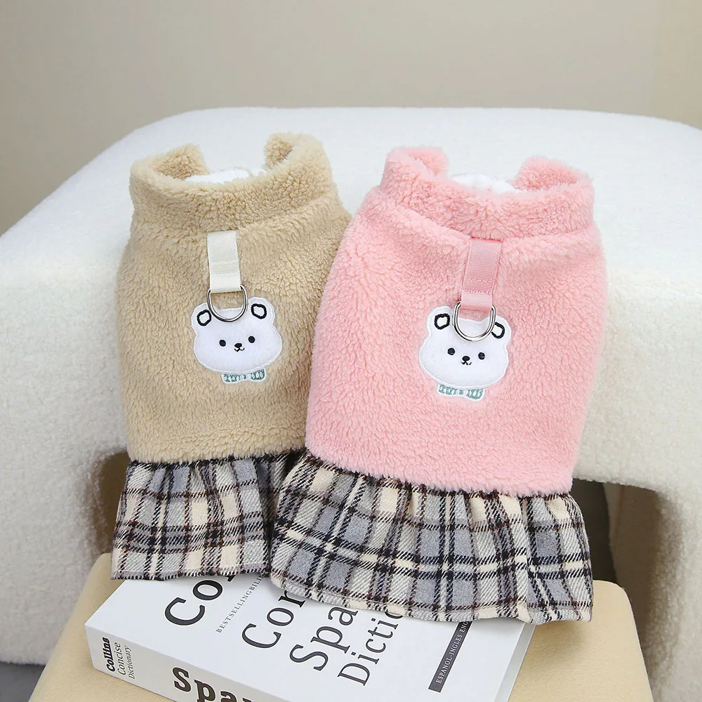 Winter Plush Pet Clothes New Dog Clothes Teddy White Bear Dress Puppy Cute Princess Skirt With Traction Buckle
Winter Plush Pet Clothes New Dog Clothes Teddy White Bear Dress Puppy Cute Princess Skirt With Traction Buckle