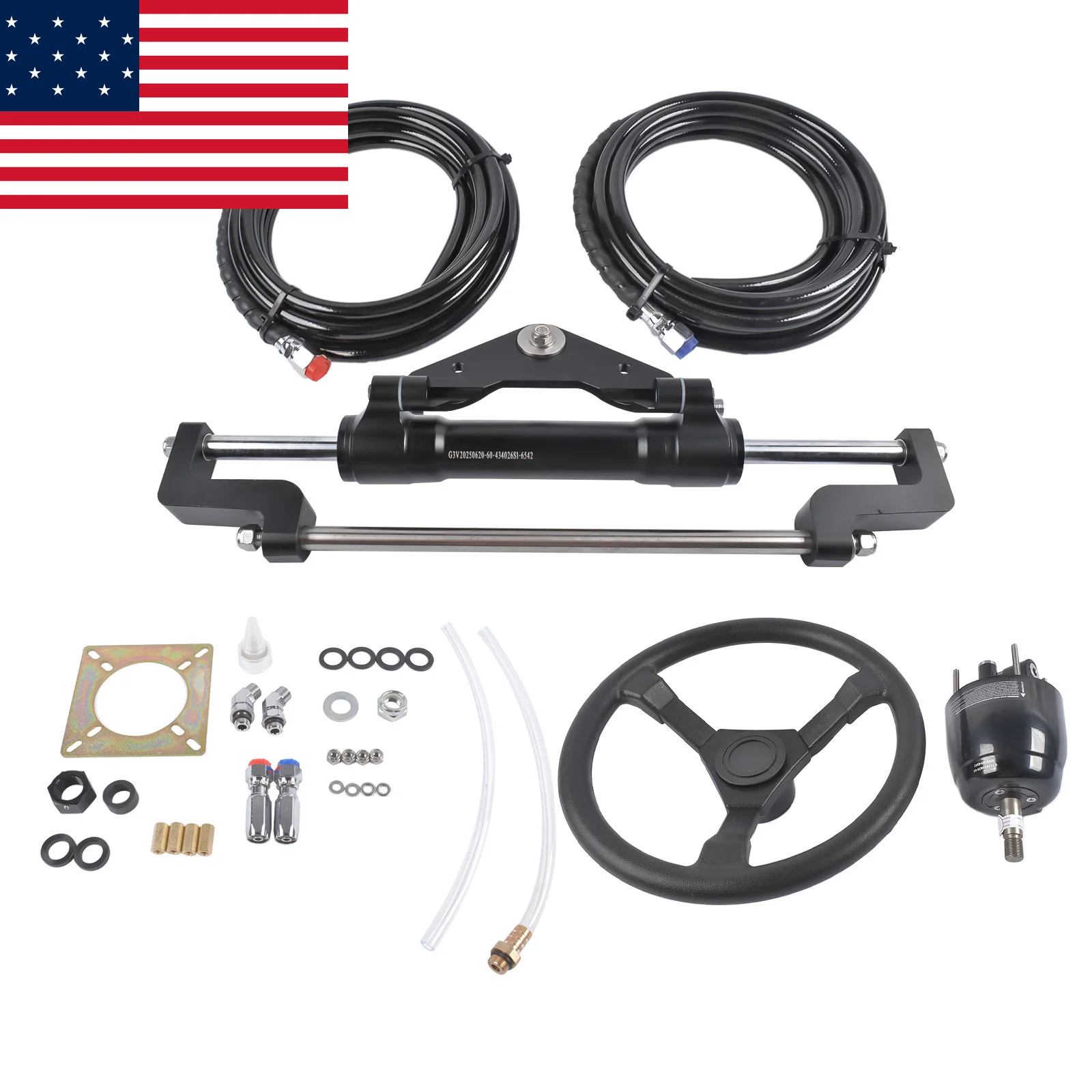 AP03 468(KGF) Complete Marine Hydraulic Steering System w/ 2* 14ft Hoses Up to 300HP
AP03 468(KGF) Complete Marine Hydraulic Steering System w/ 2* 14ft Hoses Up to 300HP