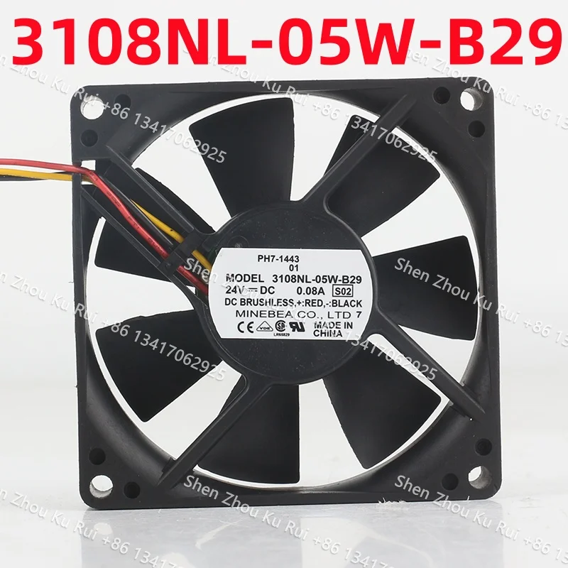 new genuine NMB 8020 double ball bearing 24V 0.08A 8CM Three wire frequency converter cooling fan 80X80X20MM 3108NL-05W-B29
new genuine NMB 8020 double ball bearing 24V 0.08A 8CM Three wire frequency converter cooling fan 80X80X20MM 3108NL-05W-B29