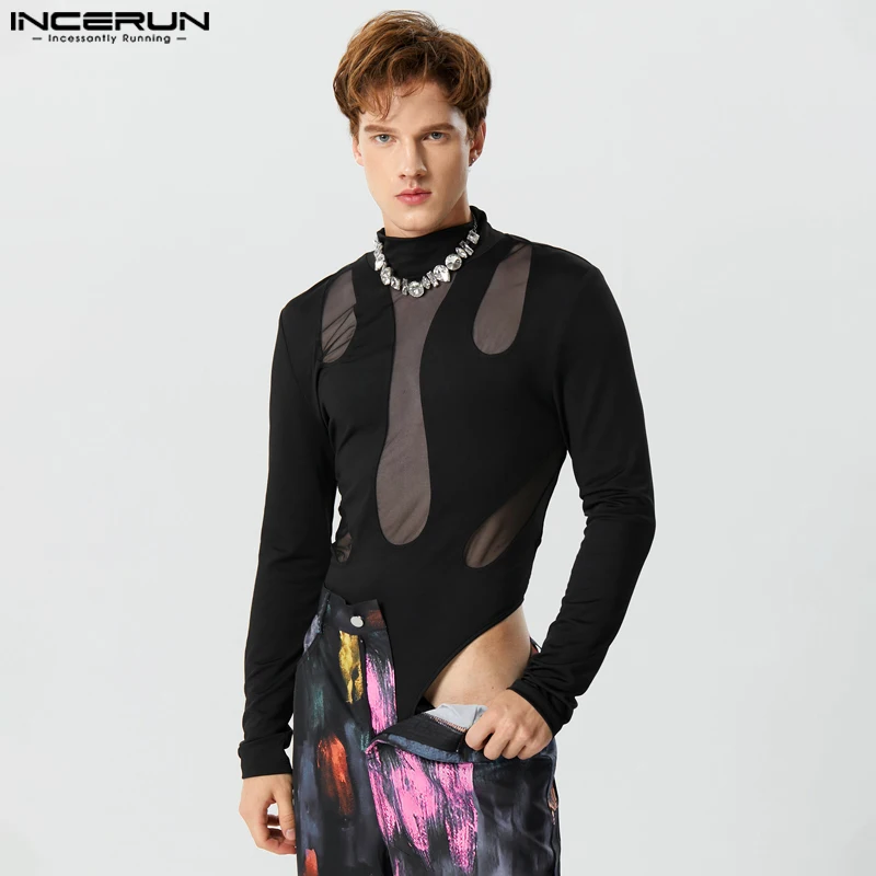INCERUN Sexy Stylish Style Bodysuits New Mens Mesh Splicing Design Rompers Homewear Thin Half High Neck Triangle Jumpsuits S-5XL
INCERUN Sexy Stylish Style Bodysuits New Mens Mesh Splicing Design Rompers Homewear Thin Half High Neck Triangle Jumpsuits S-5XL