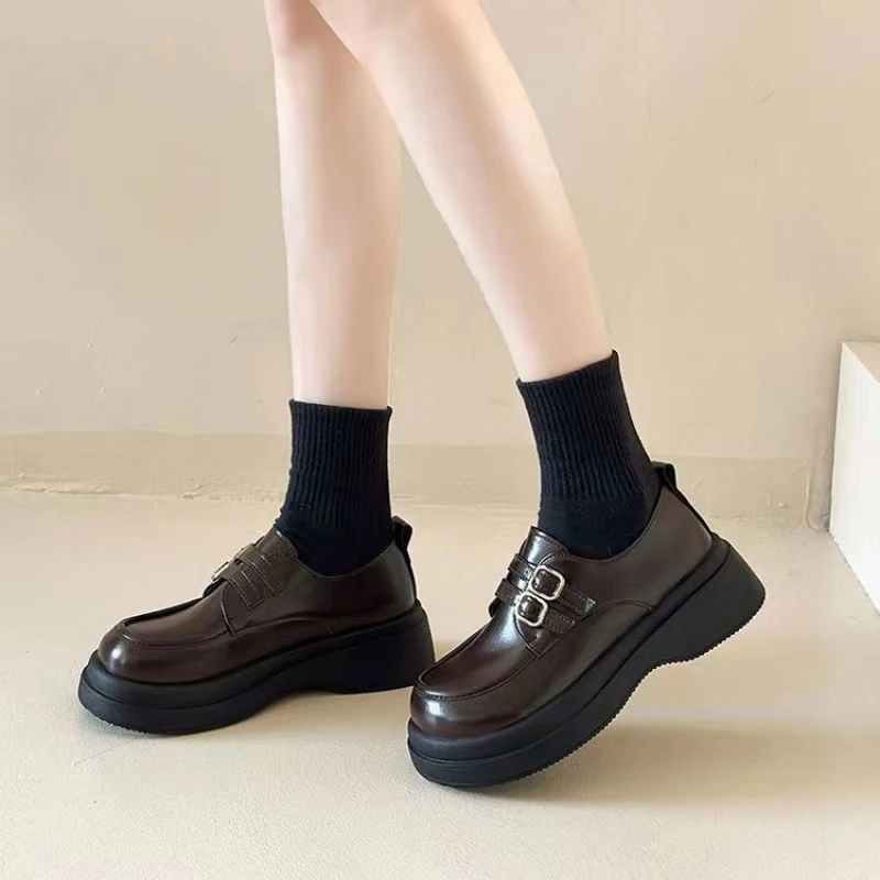 Women's Double Buckle Platform Loafers, Chunky Sole Leather Daily Casual Shoes, Comfortable Mary Jane Style Shoes for Ladies
Women's Double Buckle Platform Loafers, Chunky Sole Leather Daily Casual Shoes, Comfortable Mary Jane Style Shoes for Ladies